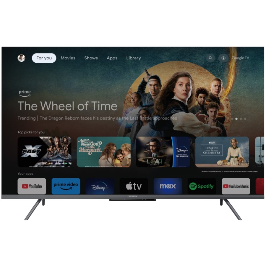 TV 55 AIWA 55GO70804UHD 4K UHD/DLED/T2/ Google TV/2 x 10W/Dolby Digital/HDMI/Wi-Fi/VESA 200x200/Blac