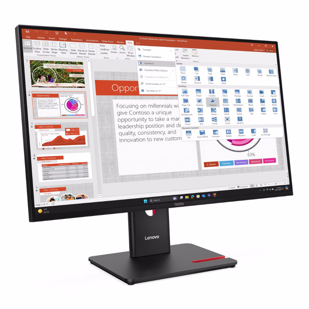 27" 16:9 IPS РК монітор, 1920х1080, 120 Гц, 4 мс,  1xHDMI 1.4/1xDP 1.2/1xVGA/3xUSB 3.2/1xUSB-C (PD до T27-40
