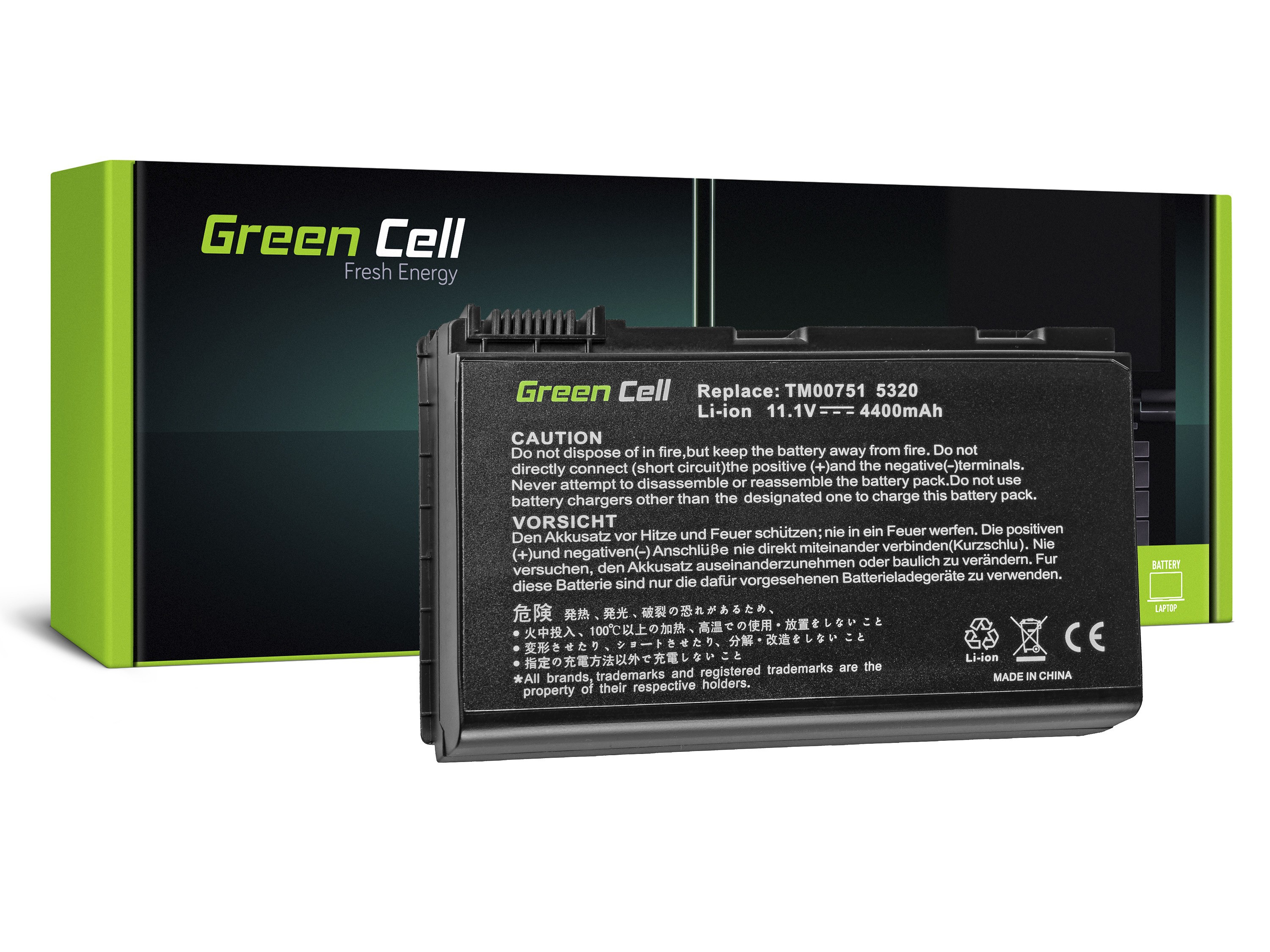 Green Cell Battery GRAPE32 TM00741 for Acer Extensa 5000 5220 5610 5620 TravelMate 5220 5520 5720 7520 7720