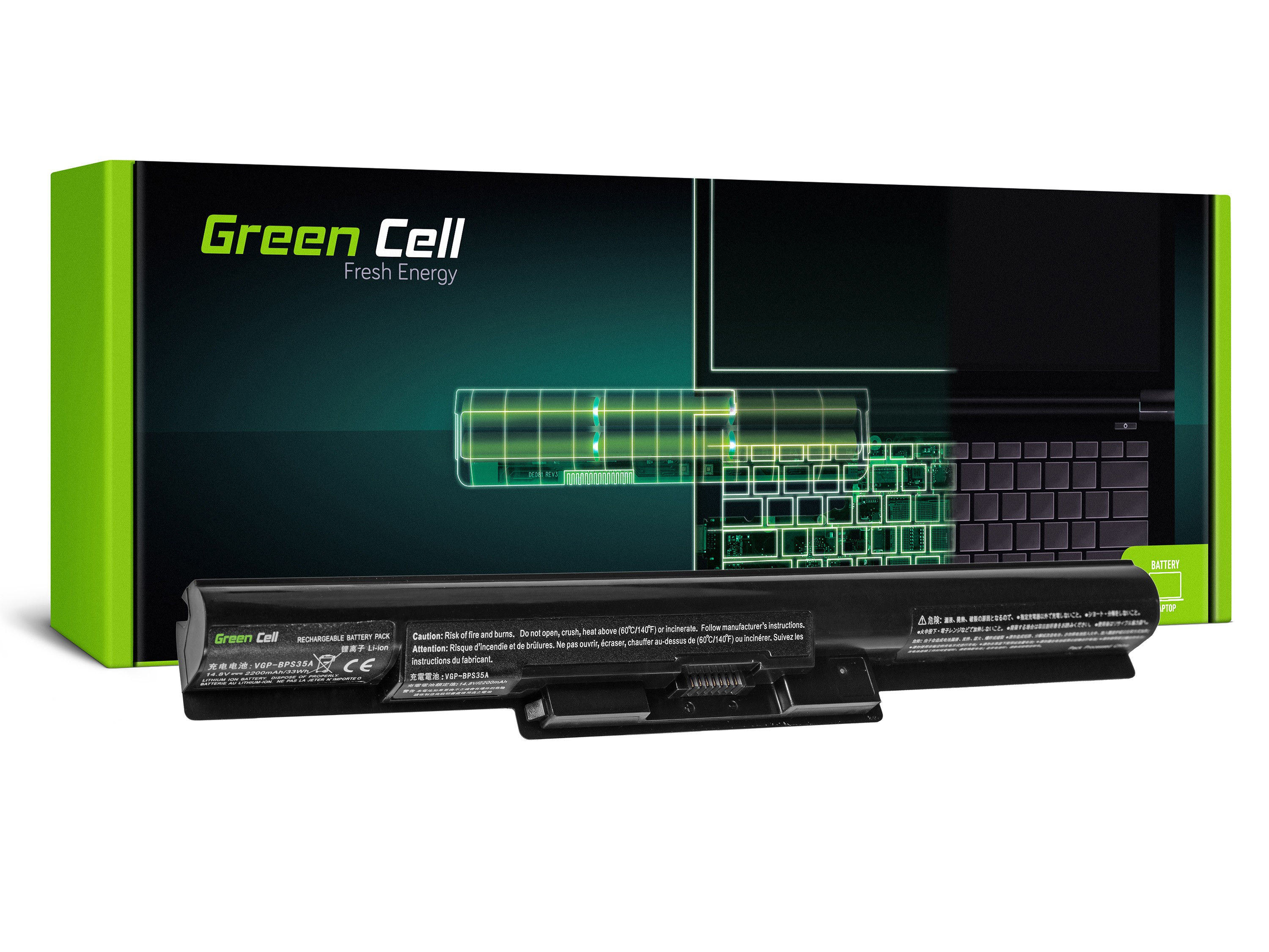 Green Cell Battery VGP-BPS35A for Sony Vaio SVF14 SVF15 Fit 14E 15E