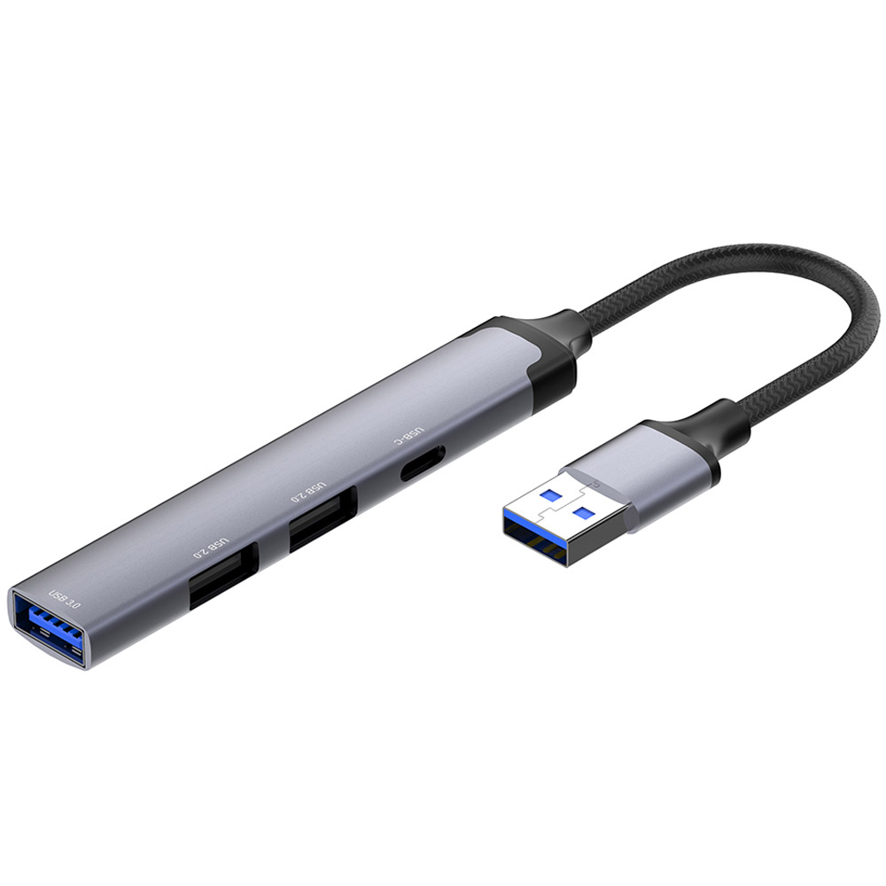 Хаб USB 3.0 -> 2xUSB 2.0+1xUSB 3.0+1xUSB-C Grey ColorWay