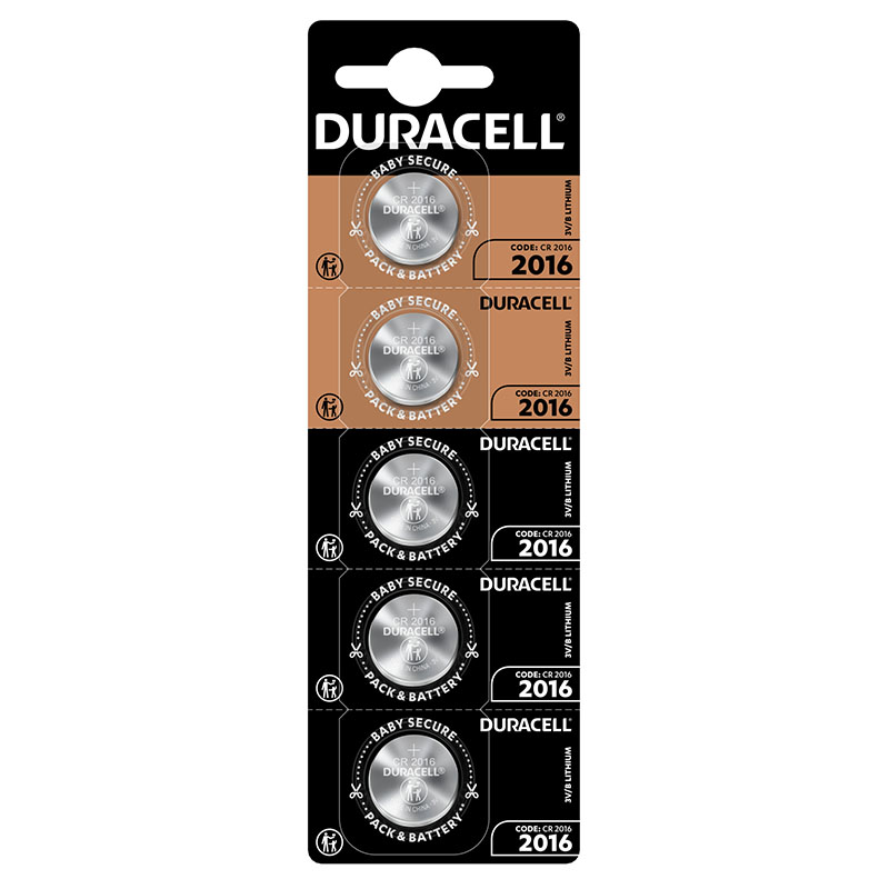 Батарейка DL2016-CR2016 літієва, DSN, блістер, 5 шт. Duracell (5010979)