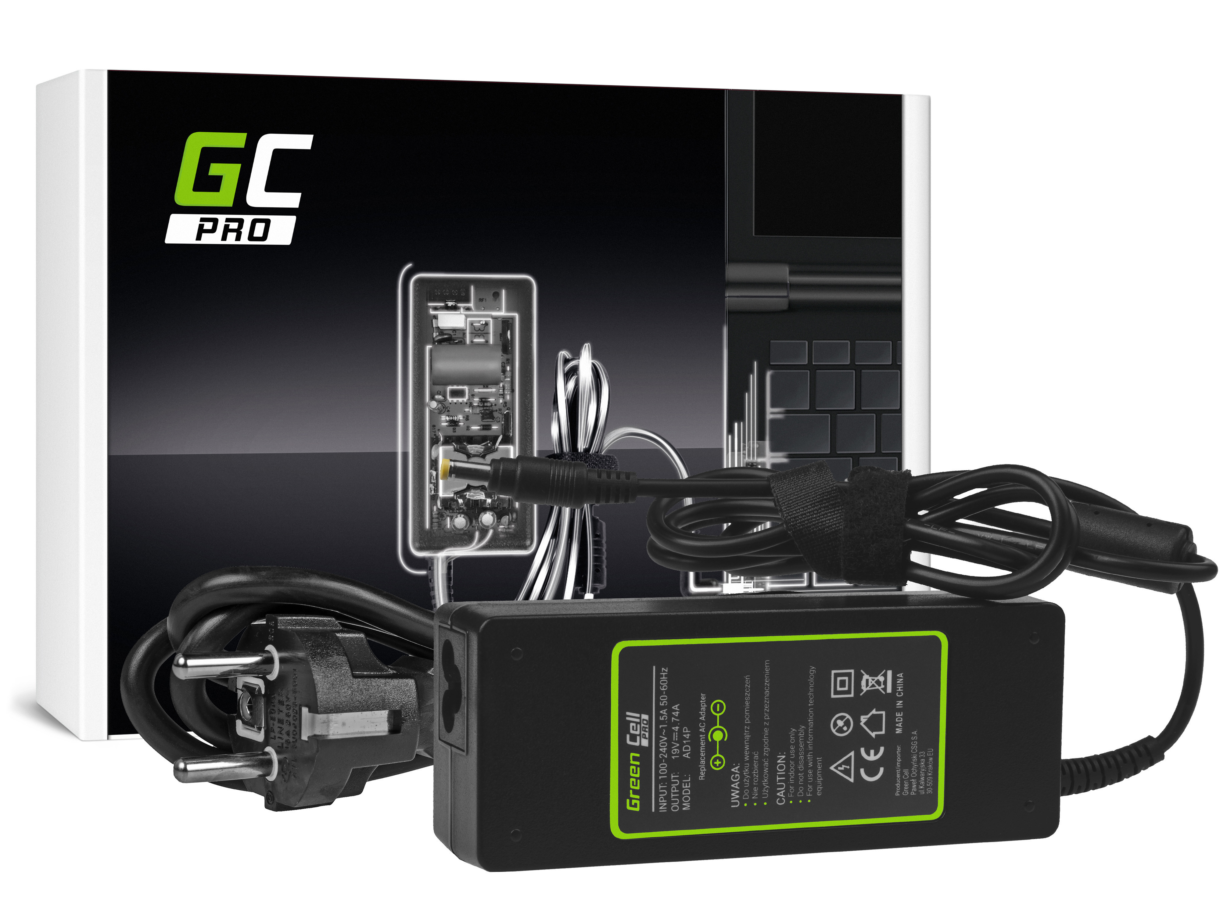 Green Cell PRO Charger AC Adapter for HP Compaq NC6000  NX6100 NX8220 19V 4.74A