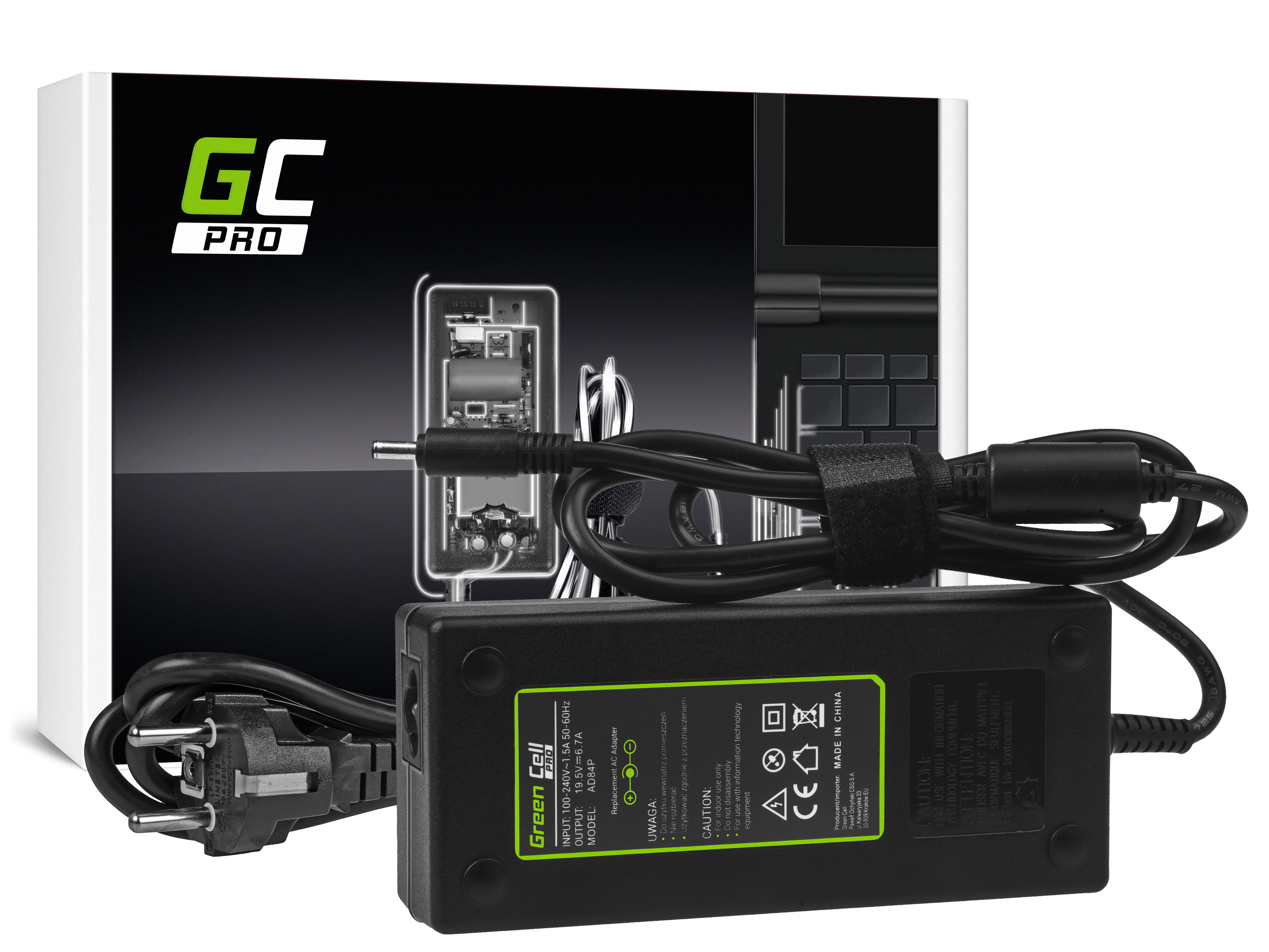 Green Cell PRO Charger / AC Adapter 19.5V 6.7A 130W for Dell XPS 15 9530 9550 9560 Precision 15 5510 5520 M3800