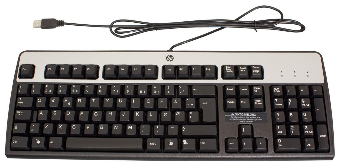 HP Keyboard USB Windows 8 Norwegian