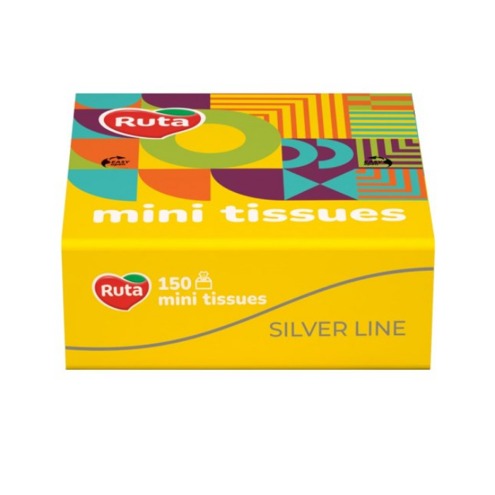 Хустинки носові Mini Tissues 150 арк, 2 шари без аромату Ruta (58769055)
