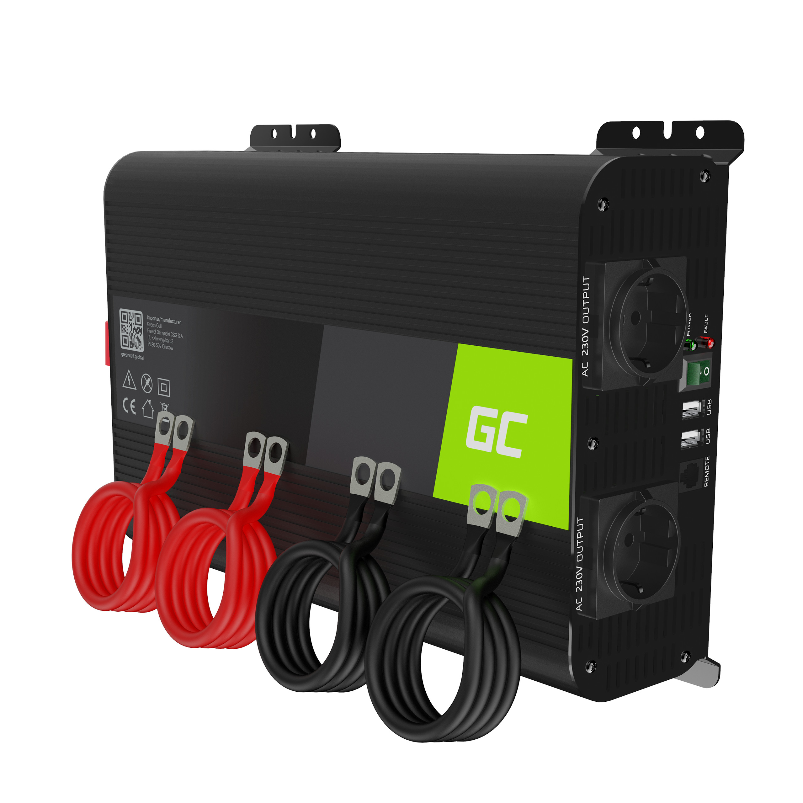Green Cell Power Inverter PRO 12V to 230V 2000W/4000W Pure sine wave