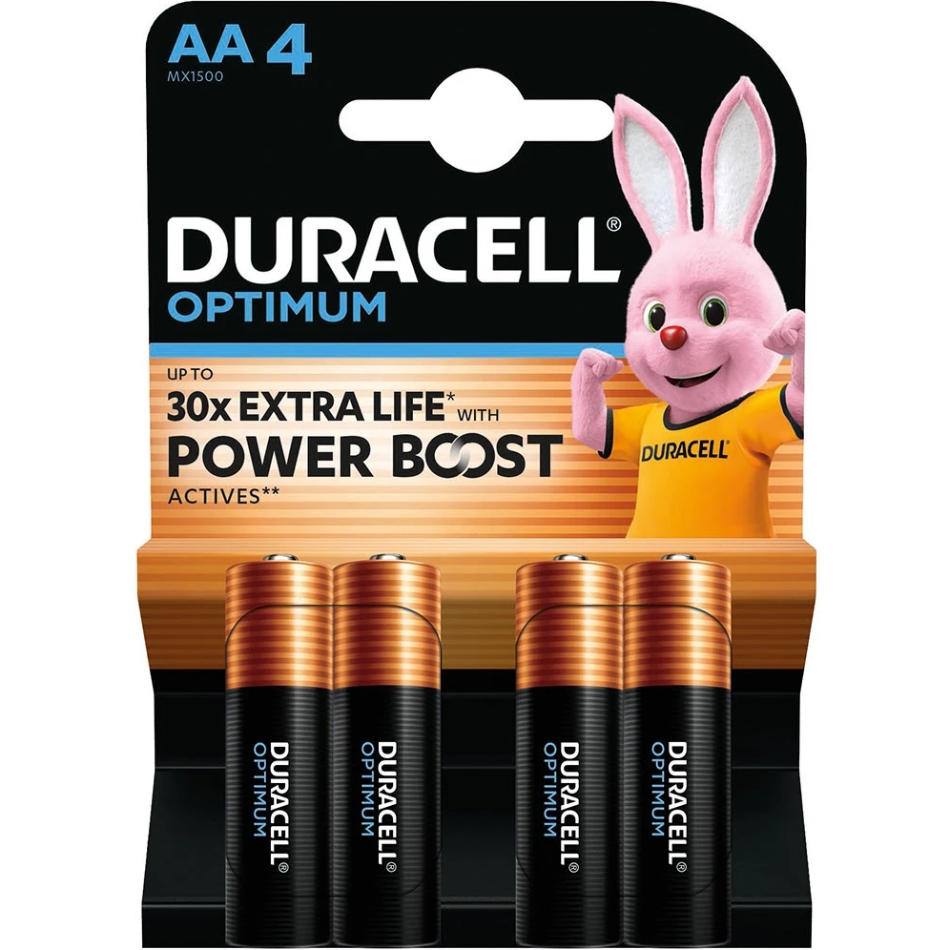 Батарейка AA/LR06, Лужна, Duracell Optimum, BL (4шт.)