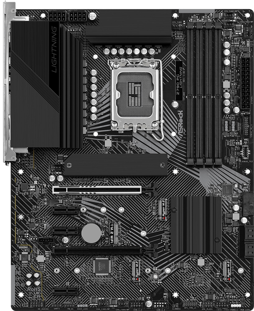 AsRock Z790 PG LIGHTNING (1700/Z790, 4*DDR5, 2*PCIex16, HDMI/eDP, 4xSATA, 4xM.2, 2.5Glan, 7.1ch, ATX
