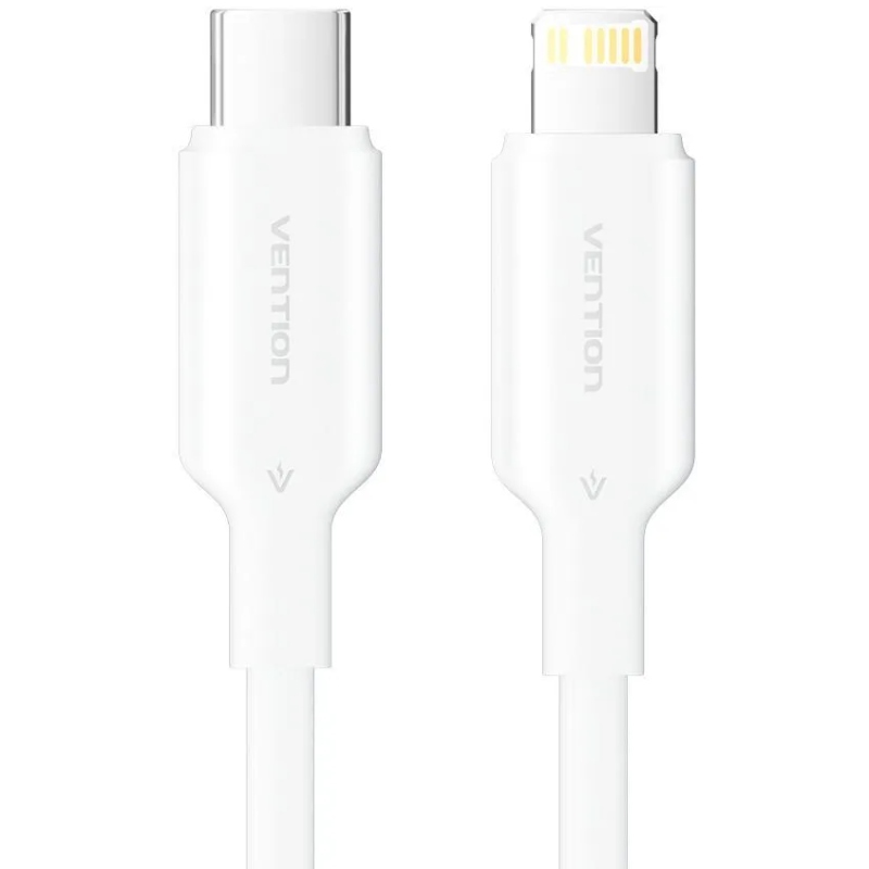 Кабель USB 2.0 Type-C M-Lightning M, 1.0 м, PD 27W, PVC, білий Vention