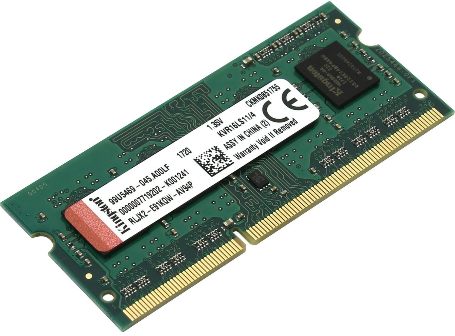Пам'ять ноутбука 8GB, DDR3 Kingston (KVR16LS11/8WP)