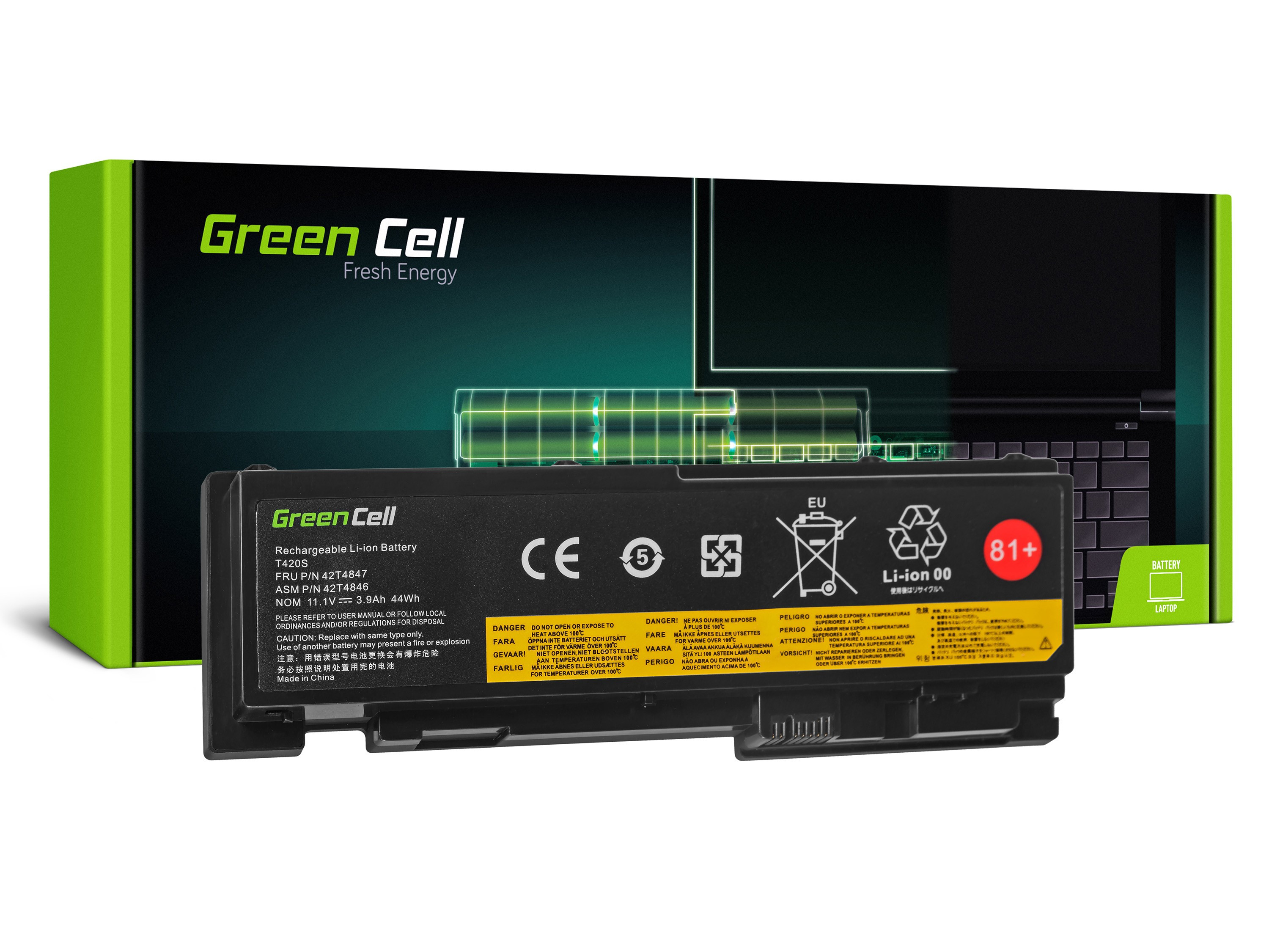 Green Cell Battery 42T4844 42T4845 for Lenovo ThinkPad T420s T420si