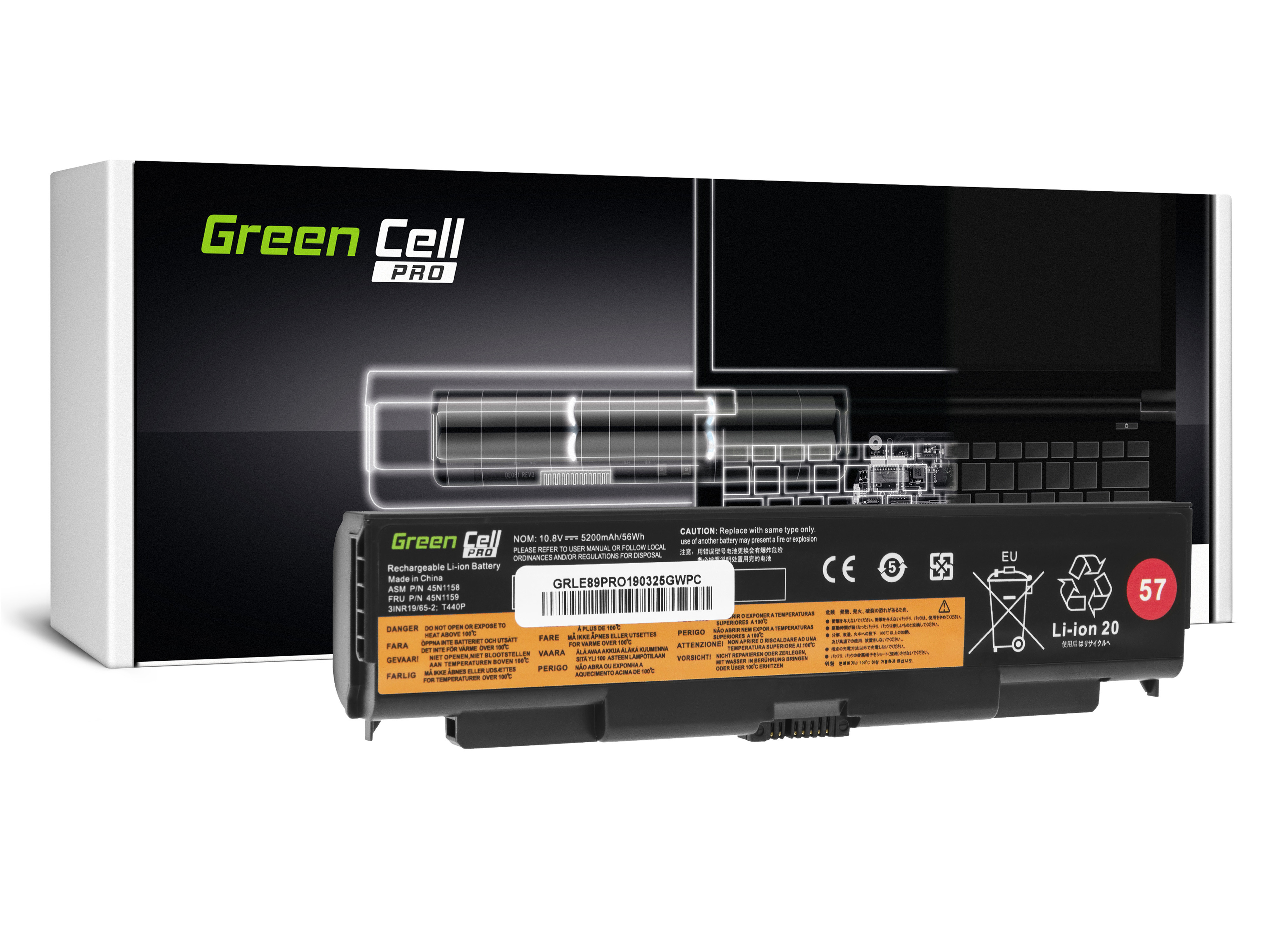 Green Cell Battery PRO for Lenovo ThinkPad T440p T540p W540 W541 L440 L540