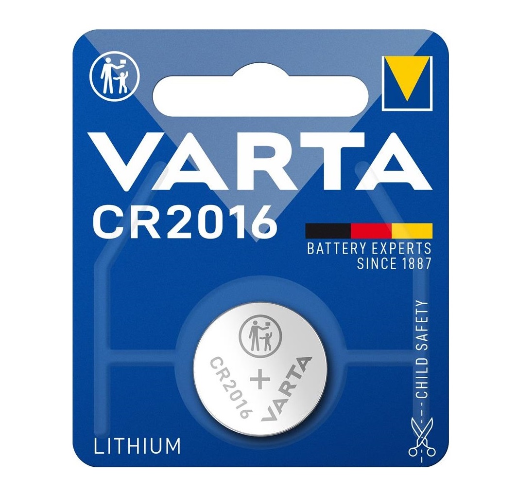Батарейка CR2016 літієва, блістер, 1 шт. Varta (06016101401)