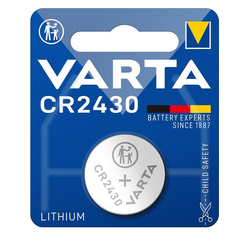 Батарейка CR2430 літієва, блістер, 1 шт. Varta (06430101401)