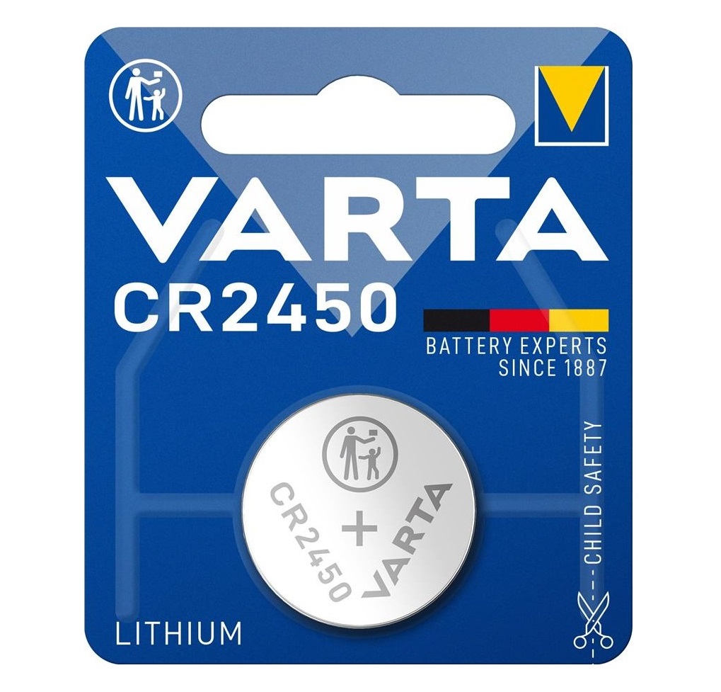 Батарейка CR2450 літієва, блістер, 1 шт. Varta (06450101401)