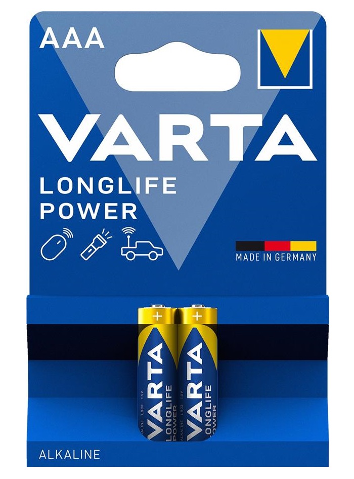 Батарейка AAA лужна, Longlife Power, блістер, 2 шт. Varta (04903121412)