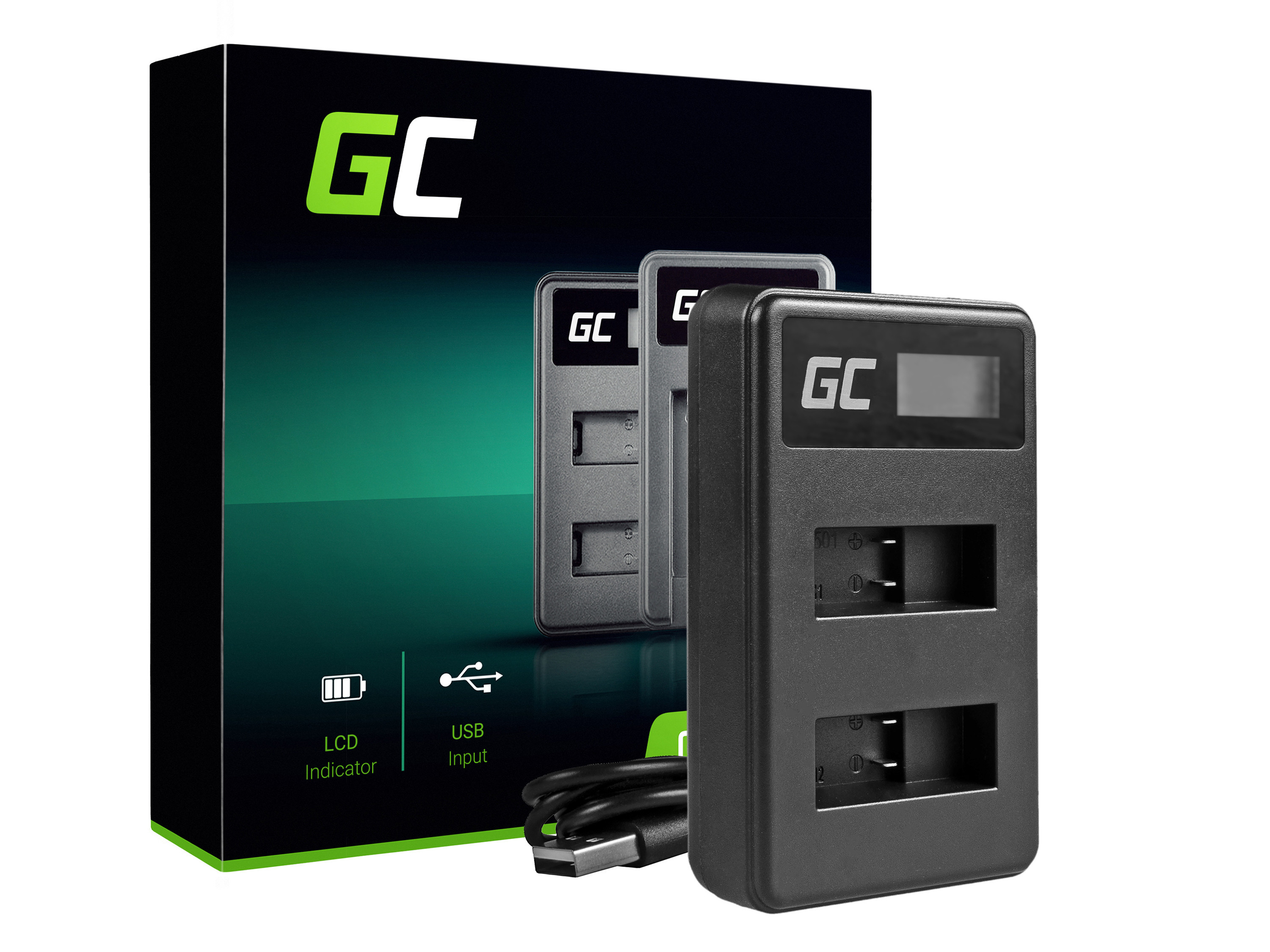 Green Cell Charger AHBBP-501 for GoPro AHDBT-501, Hero 5 Hero 6 Hero 7 HD Black White Silver Edition (4.35V 2.5W 0.6A)