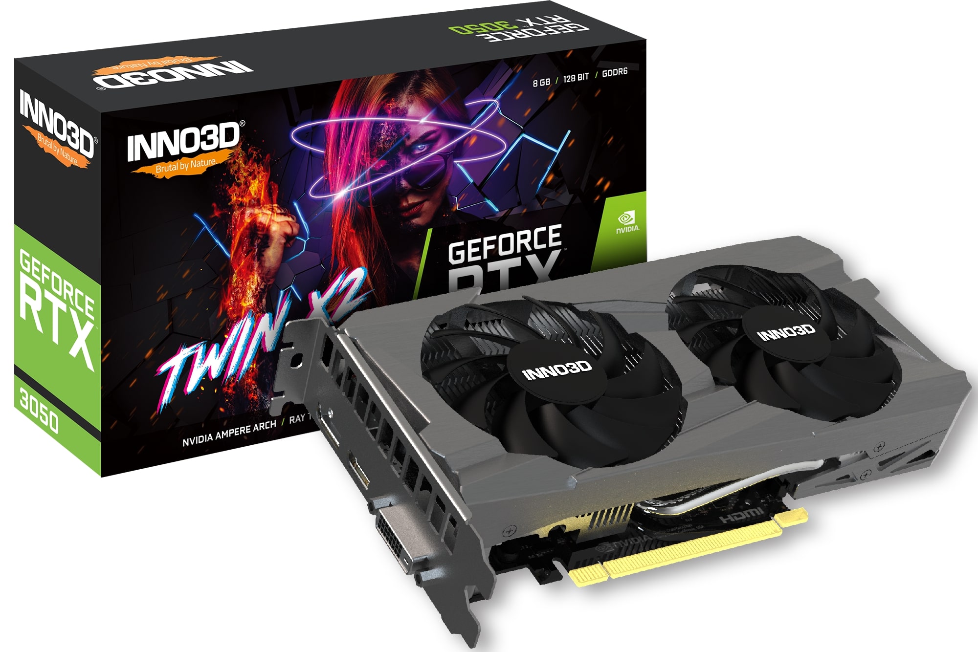 Відеокарта GeForce RTX 3050 8GB, GDDR6  INNO3D (N30502-08D6-1711VA41)