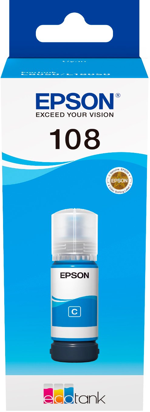 Чорнило 108 блакитні, 70 мл Epson (C13T09C24A)