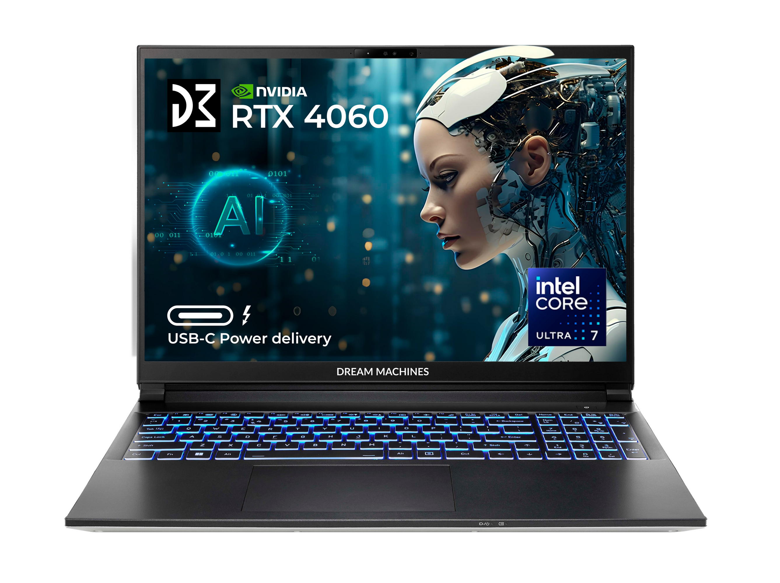 Ноутбук RG4060-16 16FHD+ IPS, Intel Ultra 7-155H, 32GB, F1TB, NVD4060-8, DOS, чорний Dream Machines (RG4060-16UA26)