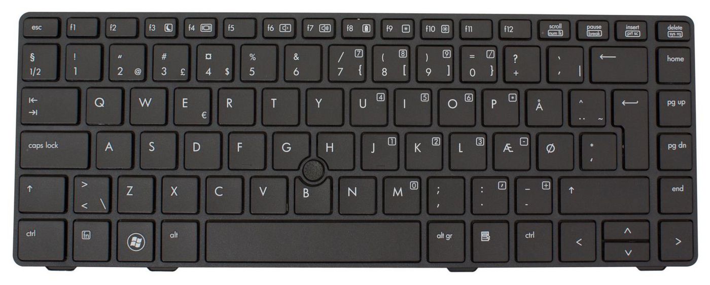 HP Keyboard Danish w/ Pointing Stick Numeric Keypad