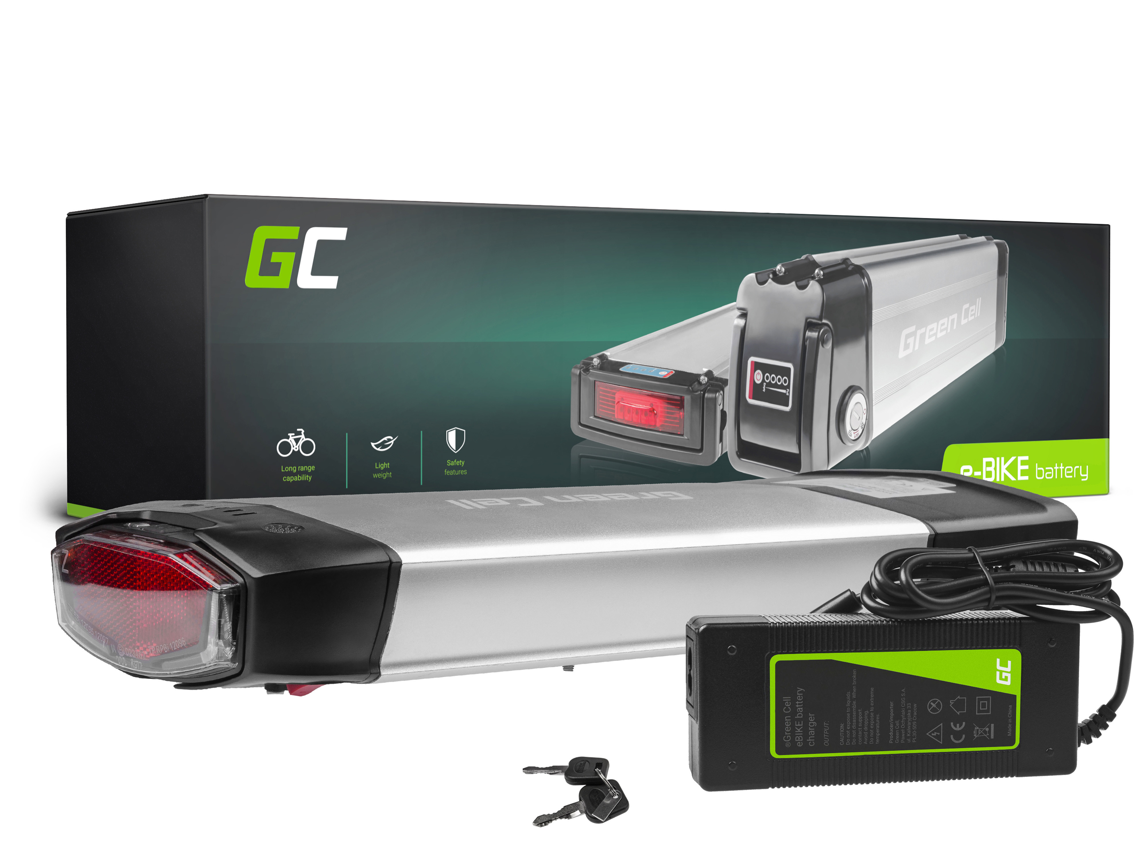 Green Cell Battery 13Ah (468Wh) for Electric Bikes E-Bikes 36V