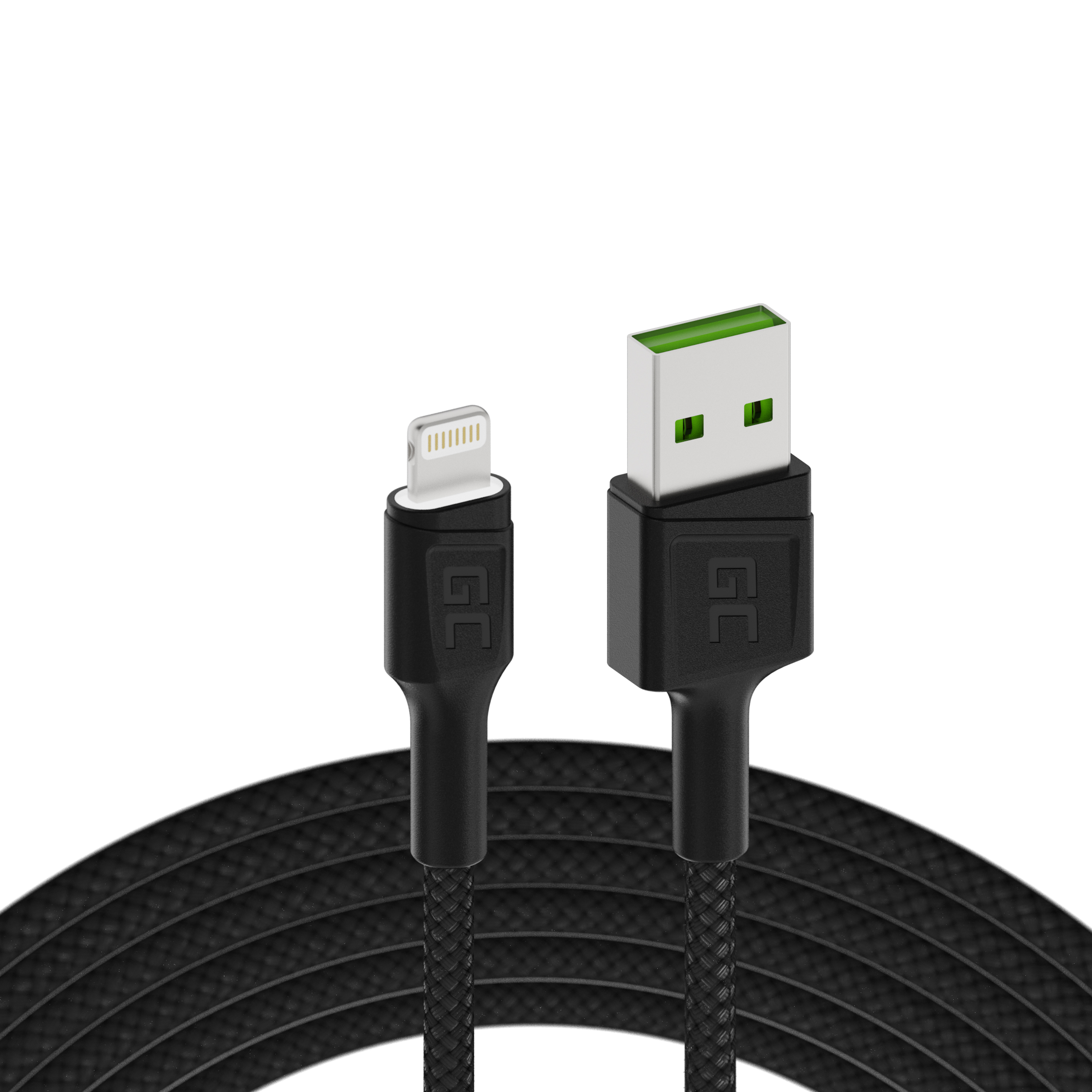 Green Cell Cable Ray USB-A - Lightning White LED 120cm with support for Apple 2.4A fast charging