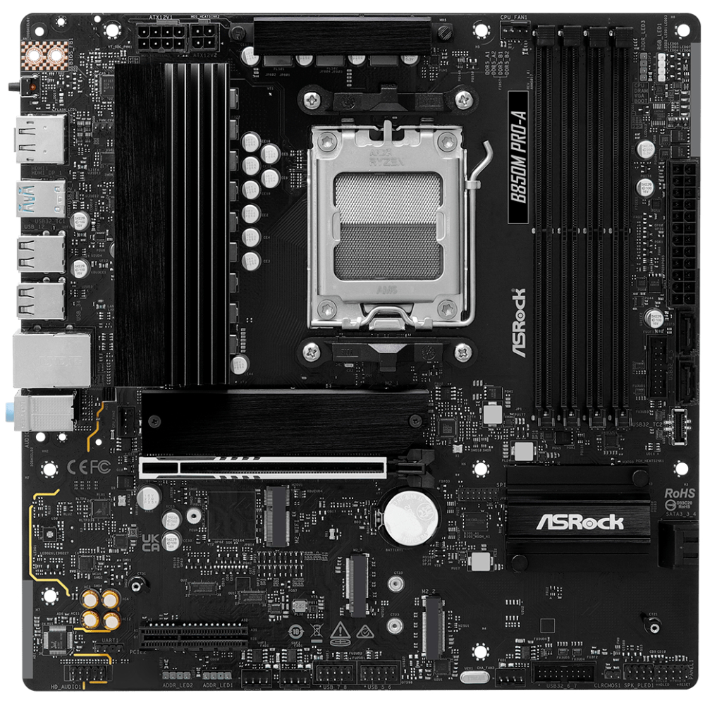 ASRock B850M Pro-A (AM5/B850, 4*DDR5, PCIex16, HDMI/DP, 4xSATA,3xM.2, 2.5GLan, mATX)