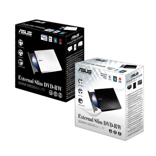 привід DVD+-R/RW SLIM зовнішній USB 2.0 SDRW-08D2S-U LITE/BLACK/ASUS