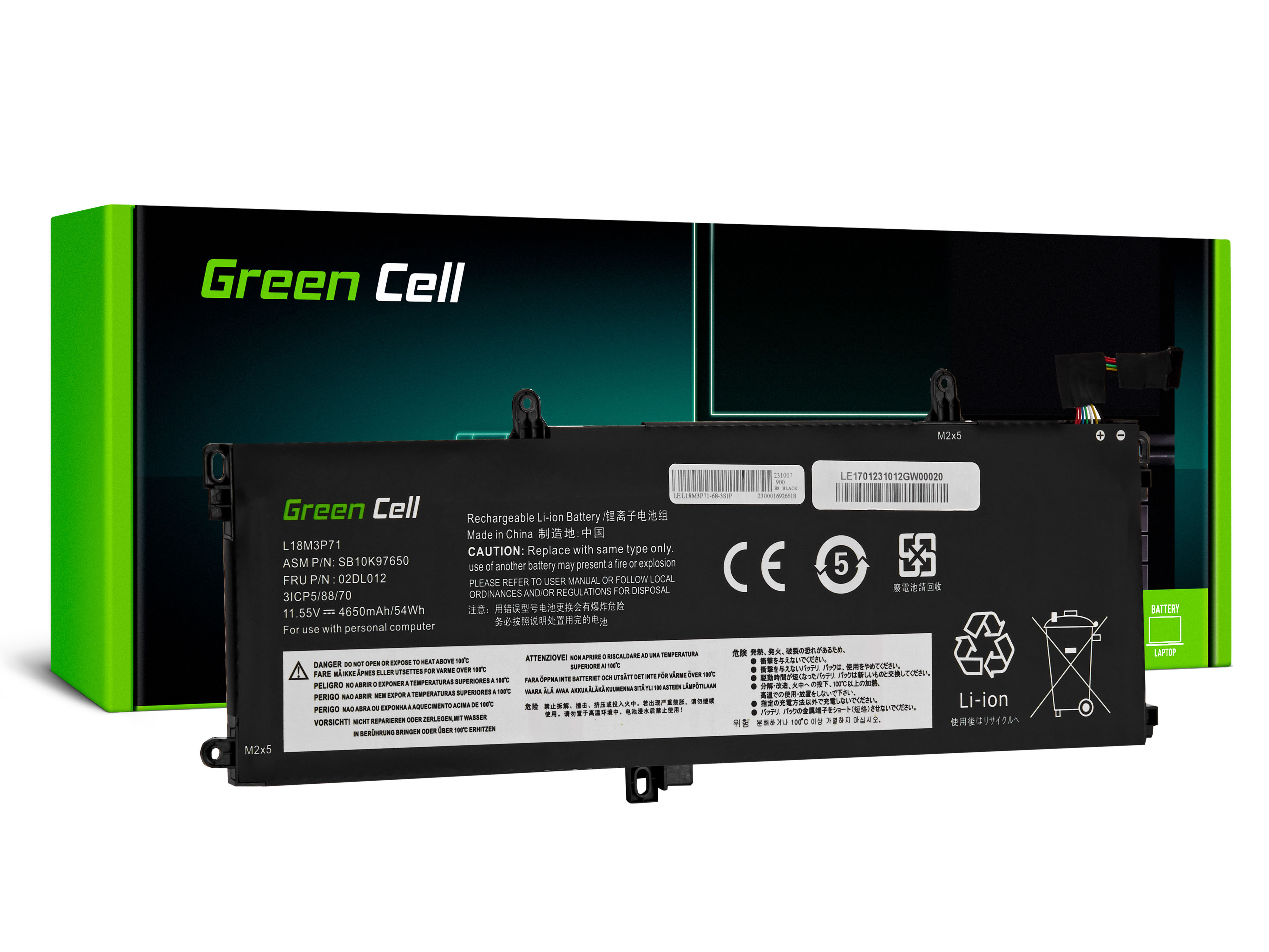 Green Cell battery L18L3P71 L18M3P71 for Lenovo ThinkPad T590 T15 P15s P53s
