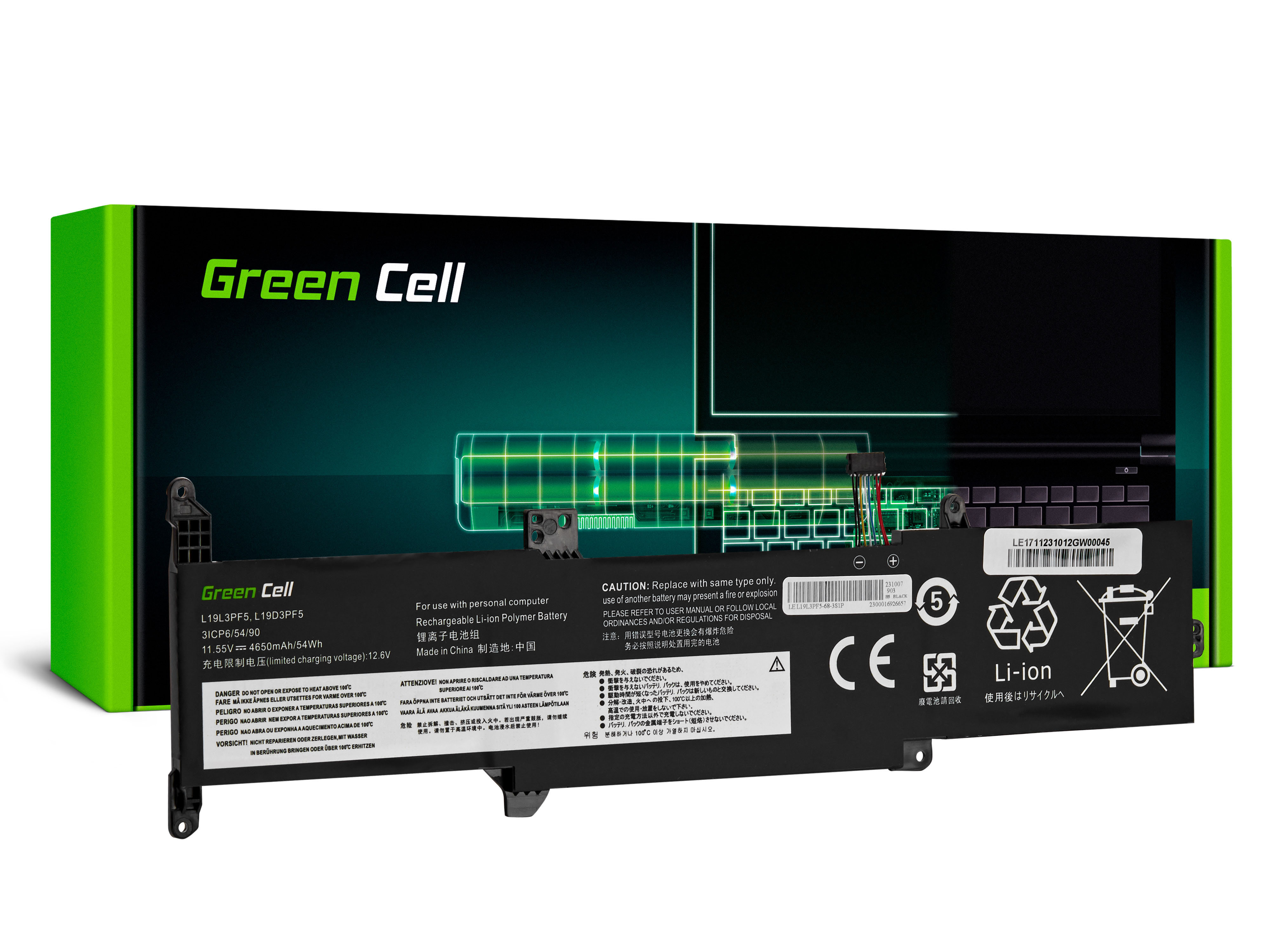 Green Cell L19C3PF7 L19D3PF5 L19L3PF5 battery for Lenovo IdeaPad 3-14ADA05 3-14IIL05 3-14IML05 3-15ADA05 3-15IIL05