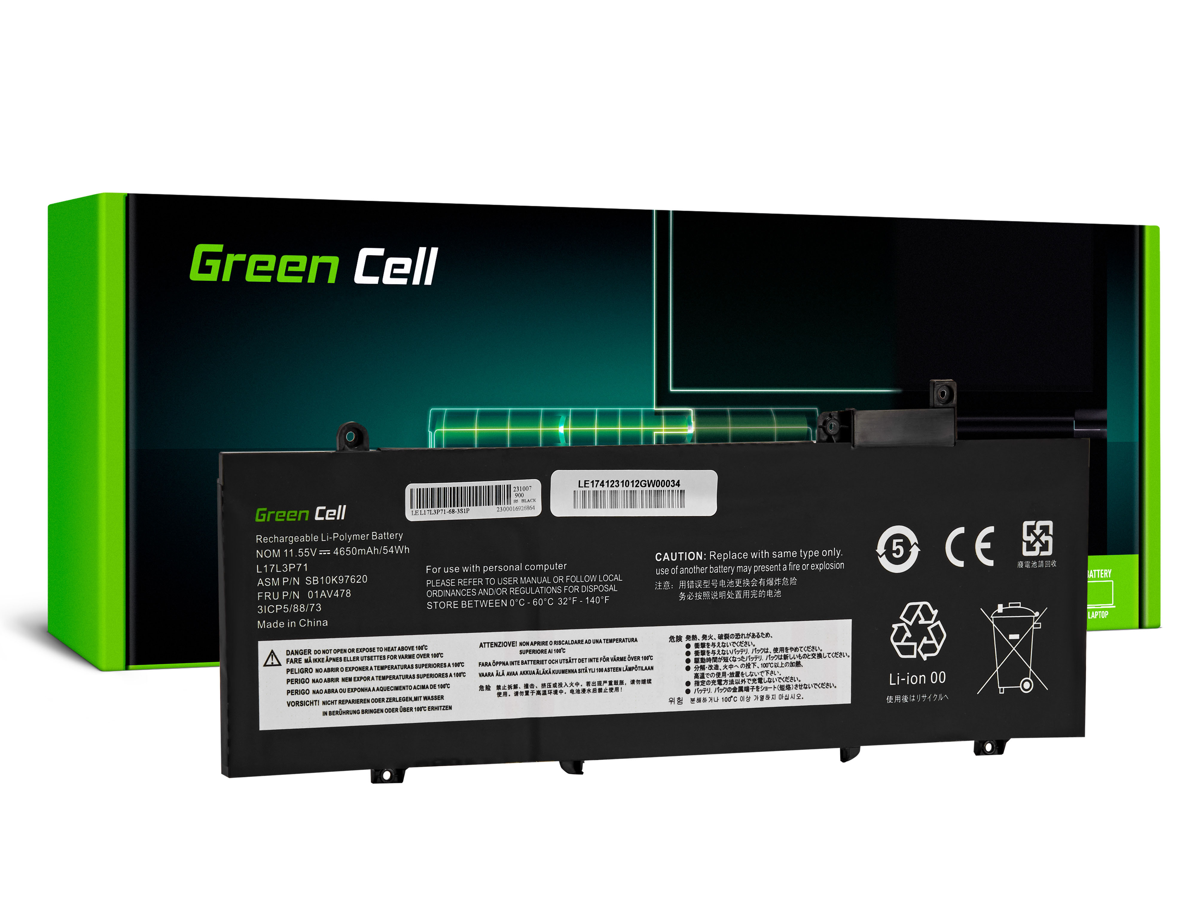 Green Cell L17L3P71 L17M3P71 L17M3P72 battery for Lenovo ThinkPad T480s