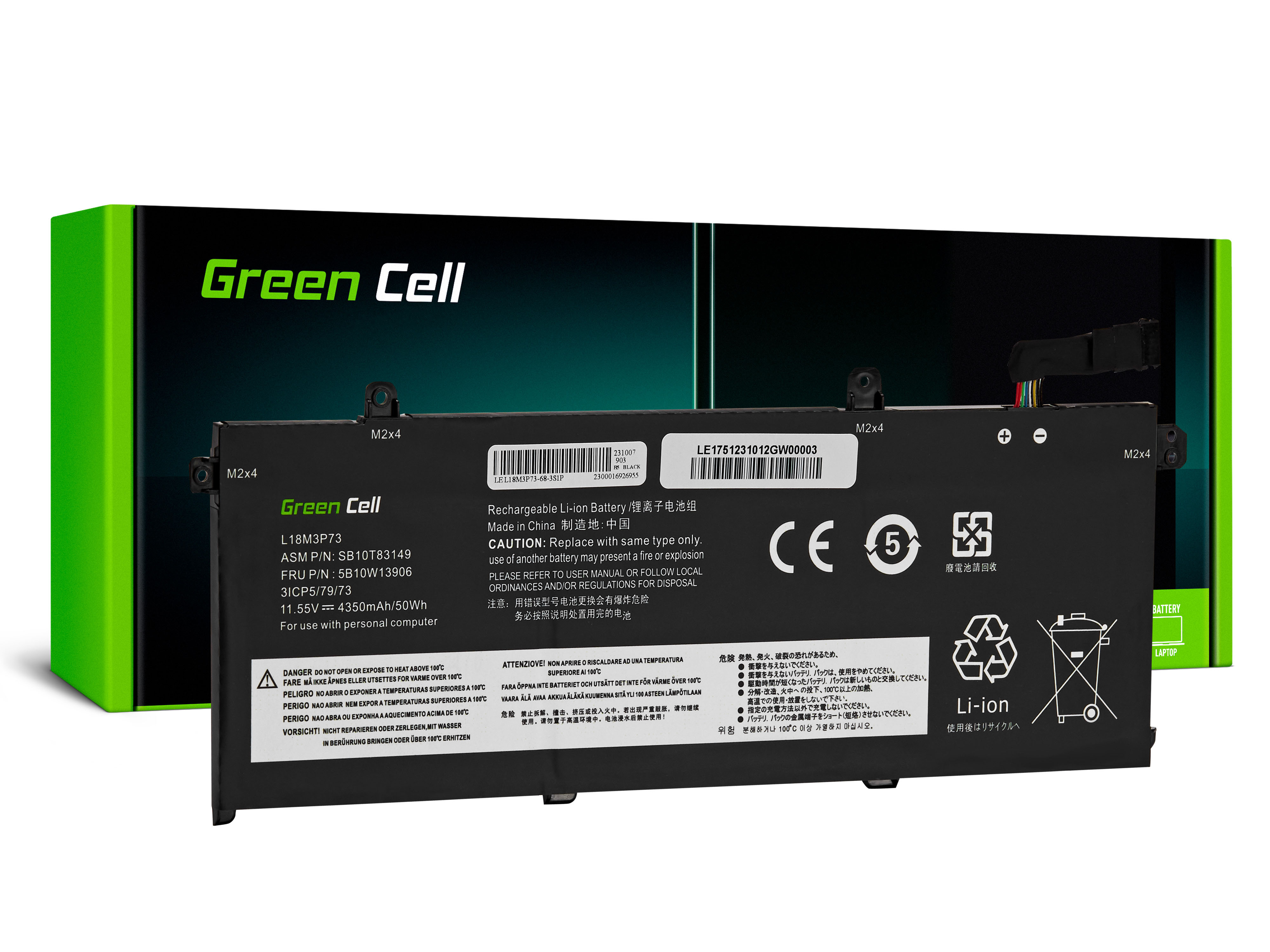Green Cell L18C3P71 L18C3P72 L18L3P73 L18M3P73 L18M3P74 Battery for Lenovo ThinkPad T490 T495 P43s P14s T14 Gen 1 Gen 2