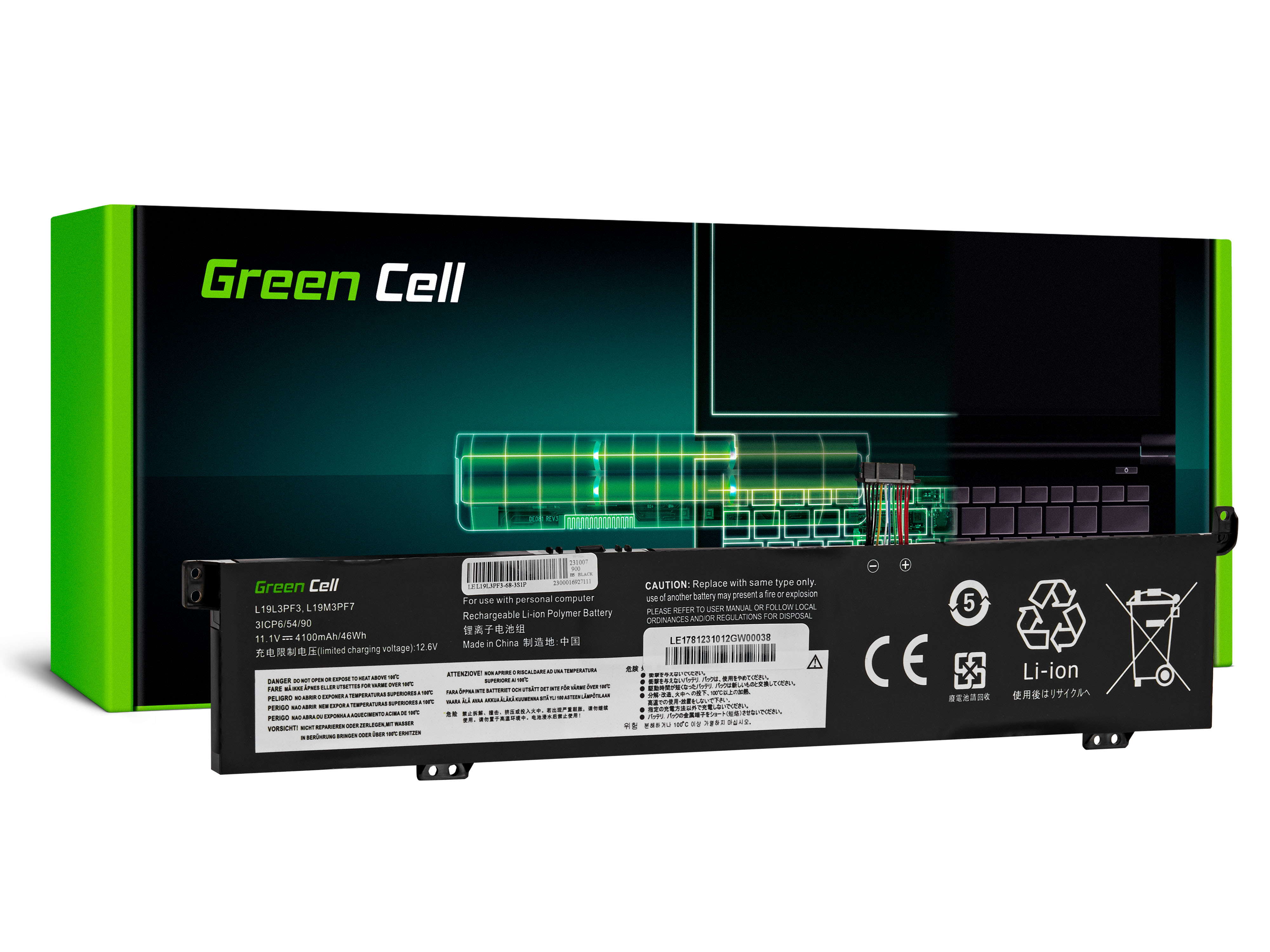 Green Cell L19M3PF7 battery for Lenovo IdeaPad Gaming 3-15ARH05 3-15IMH05 Creator 5-15IMH05 ThinkBook 15p IMH 15p G2 ITH