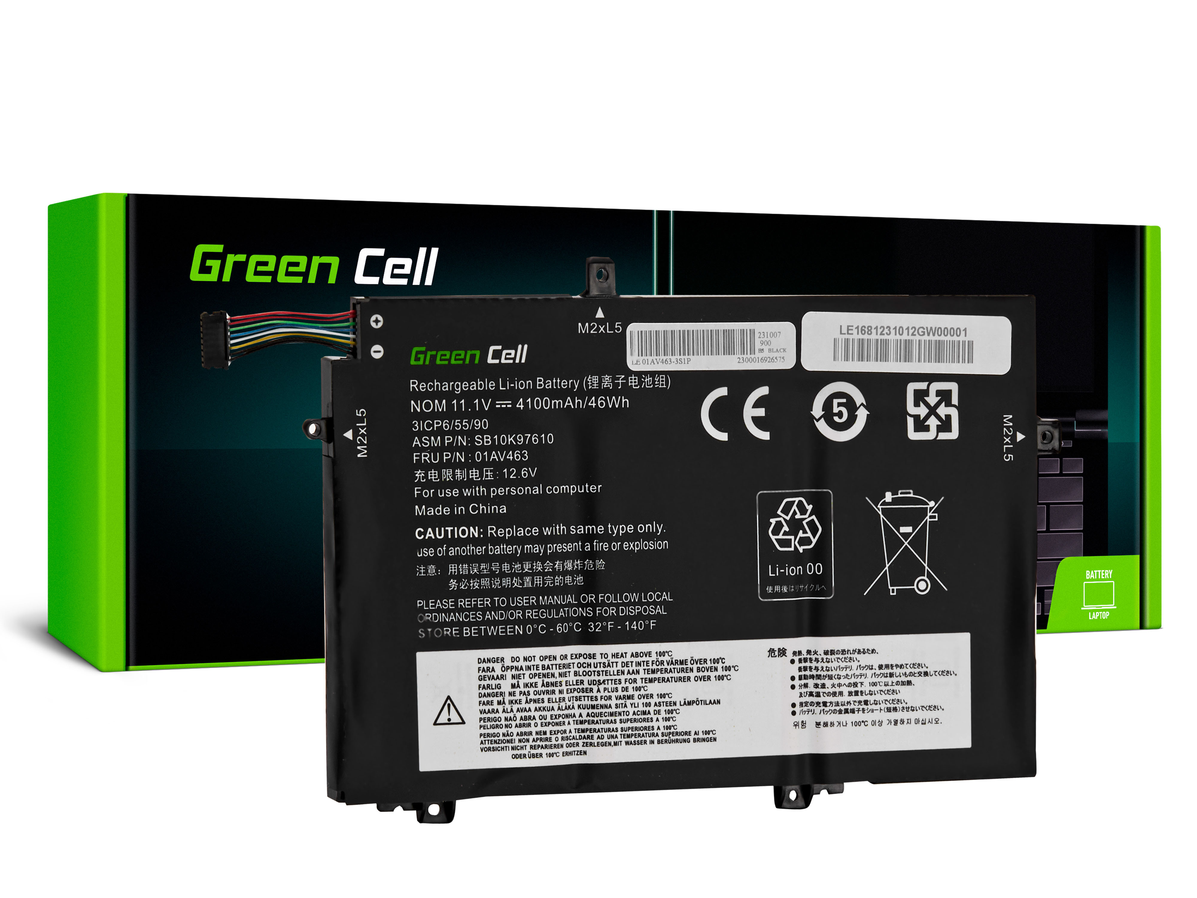 Green Cell Battery L17C3P52 L17L3P52 L17M3P53 L17M3P54 for Lenovo ThinkPad L480 L490 L580 L590 L14 L15 Gen 1 Gen 2