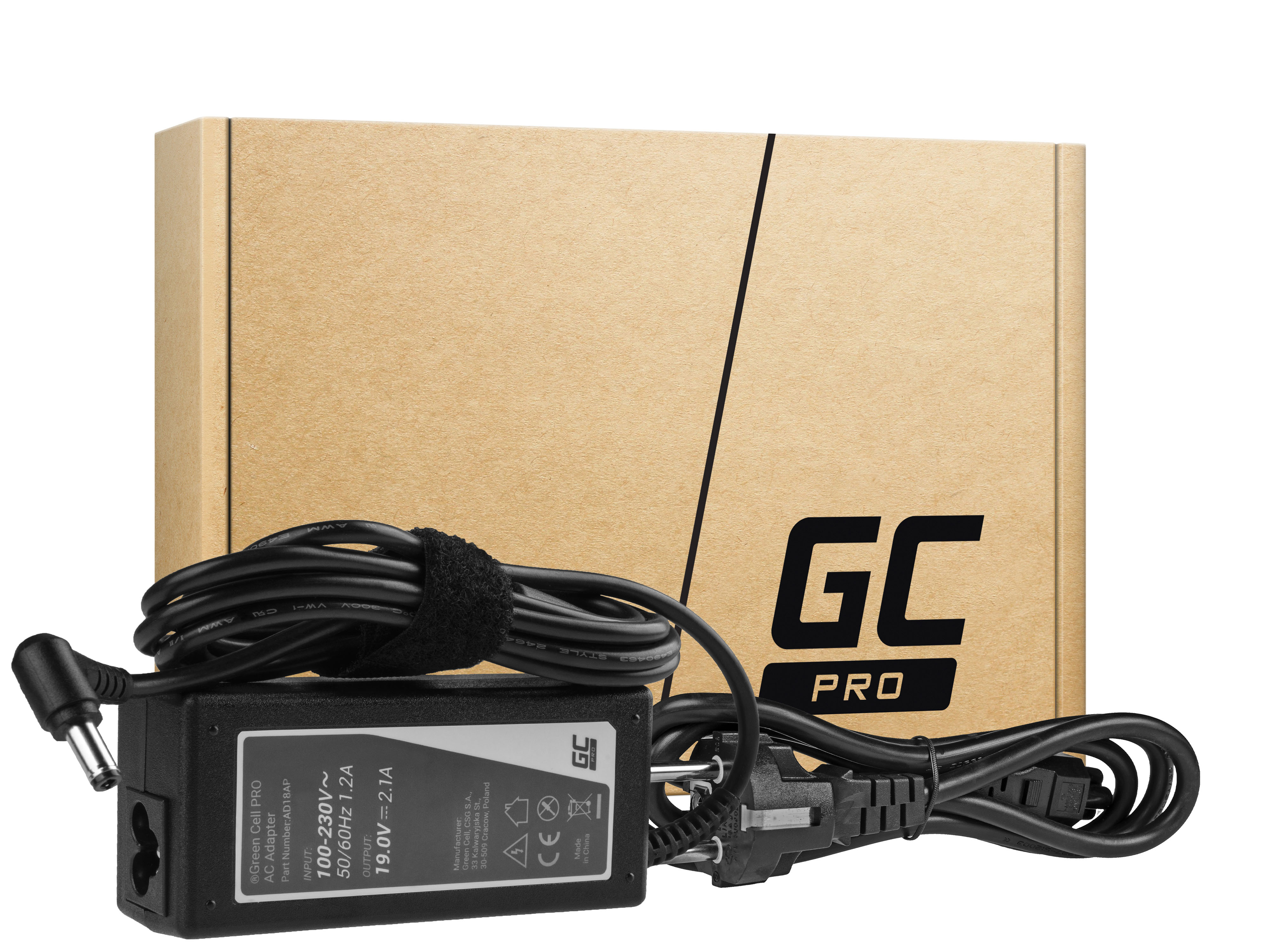 Green Cell PRO Charger / AC Adapter 19V 2.1A 40W for Samsung 530U NP530U3B NP530U3C 535U NP535U3C NP540U3C NP900X3C NP905S3G