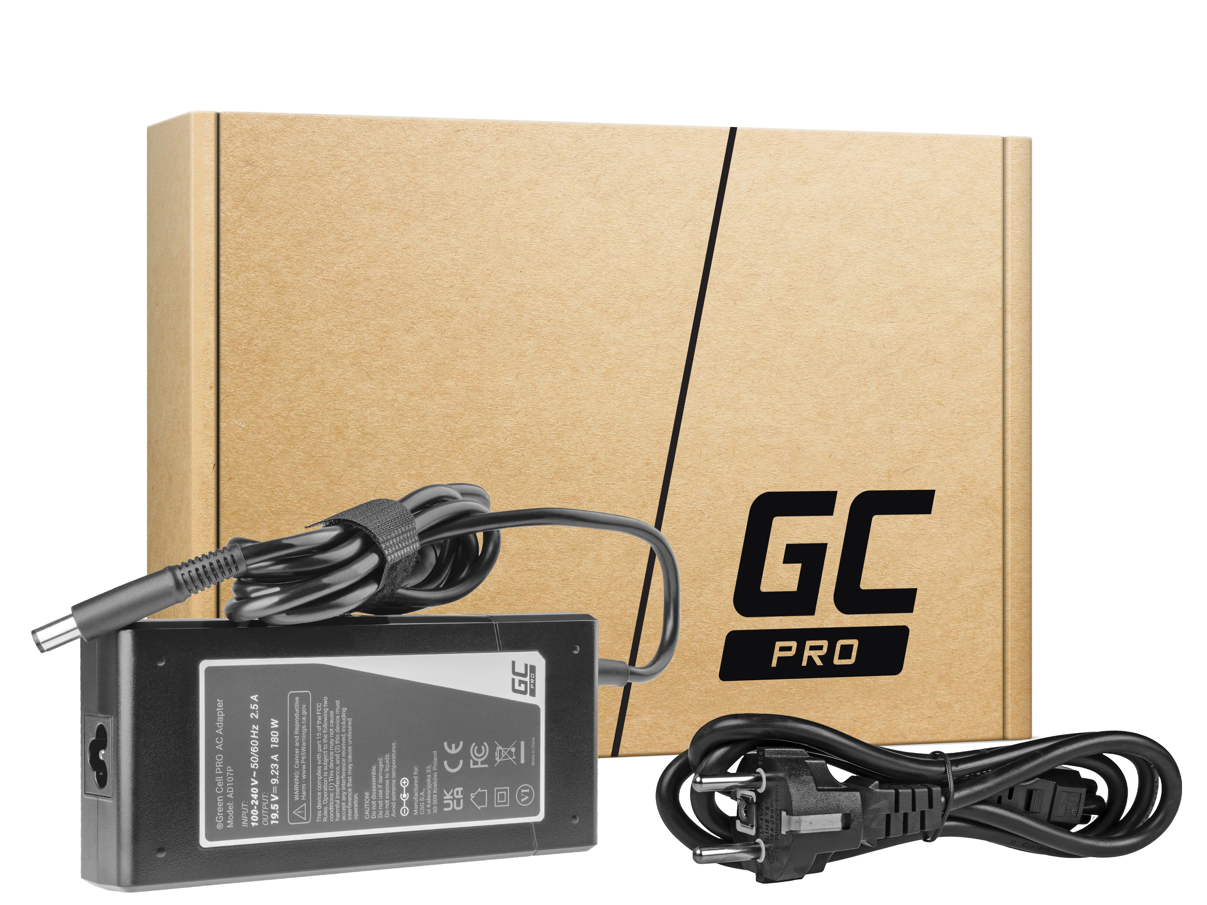 Green Cell PRO Charger / AC Adapter 19.5V 9.23A 180W for Dell Latitude E5510 E7240 E7440 Alienware 13 14 15 M14x M15x R1 R2 R3