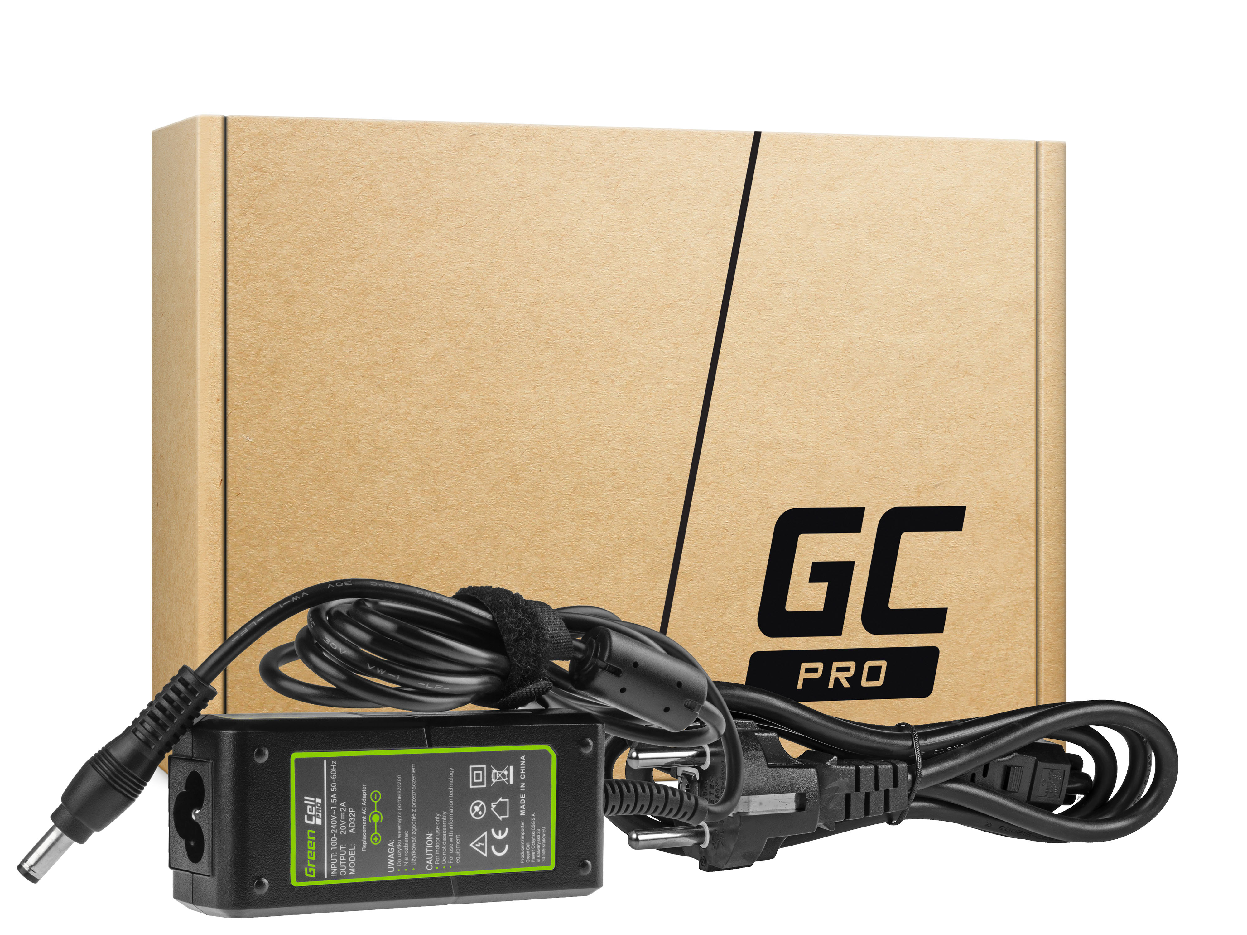 Green Cell PRO Charger / AC Adapter 20V 2A 40W for Lenovo IdeaPad S10 S10-2 S10-3 S10-3s S100 S110 S400 S405 U260 U310 Z500