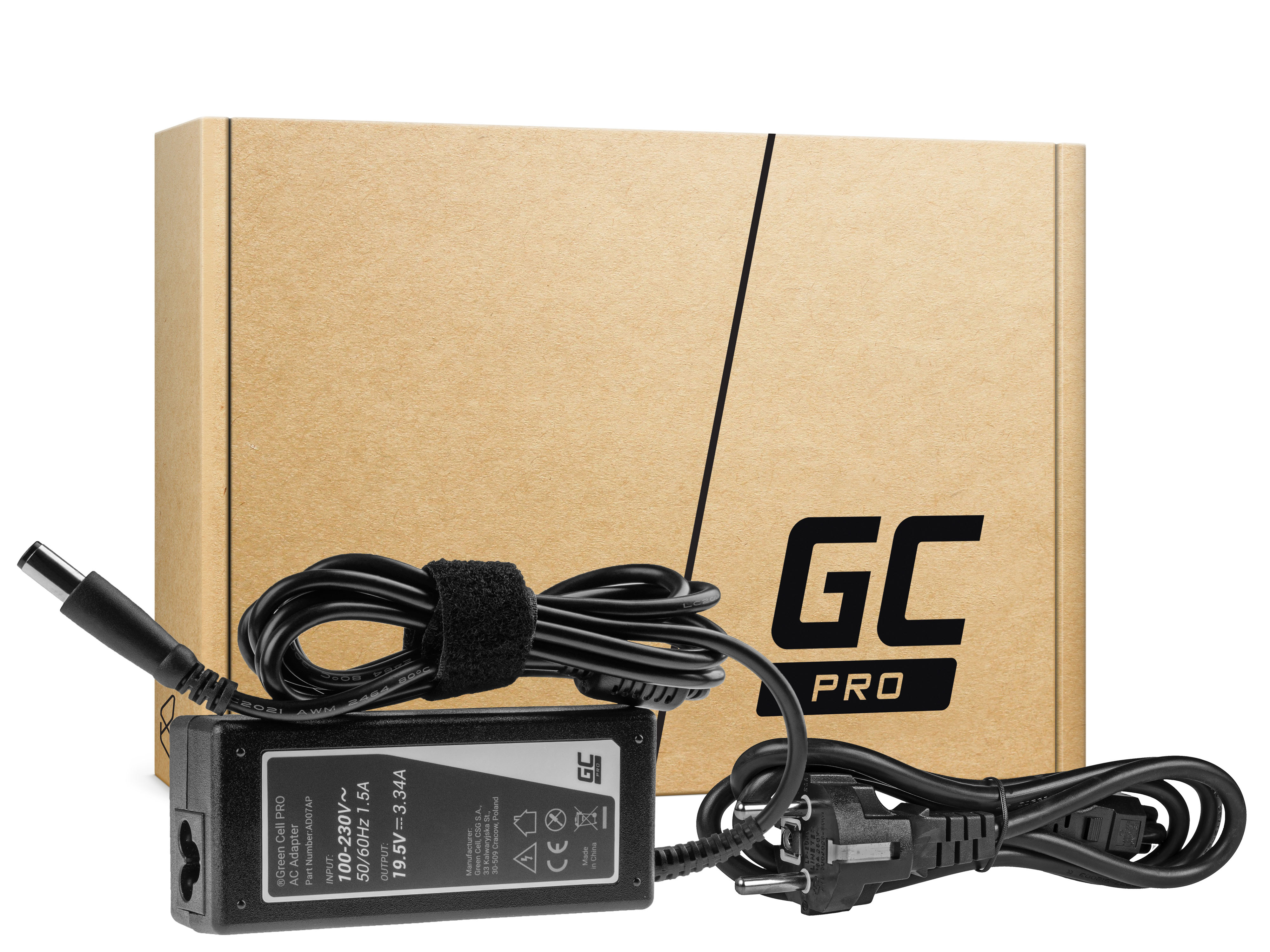 Green Cell PRO Charger / AC Adapter 19.5V 3.34A 65W for Dell Latitude E6330 E6410 E6430 E6530 E7440 Inspiron 15 5558 15R N5110