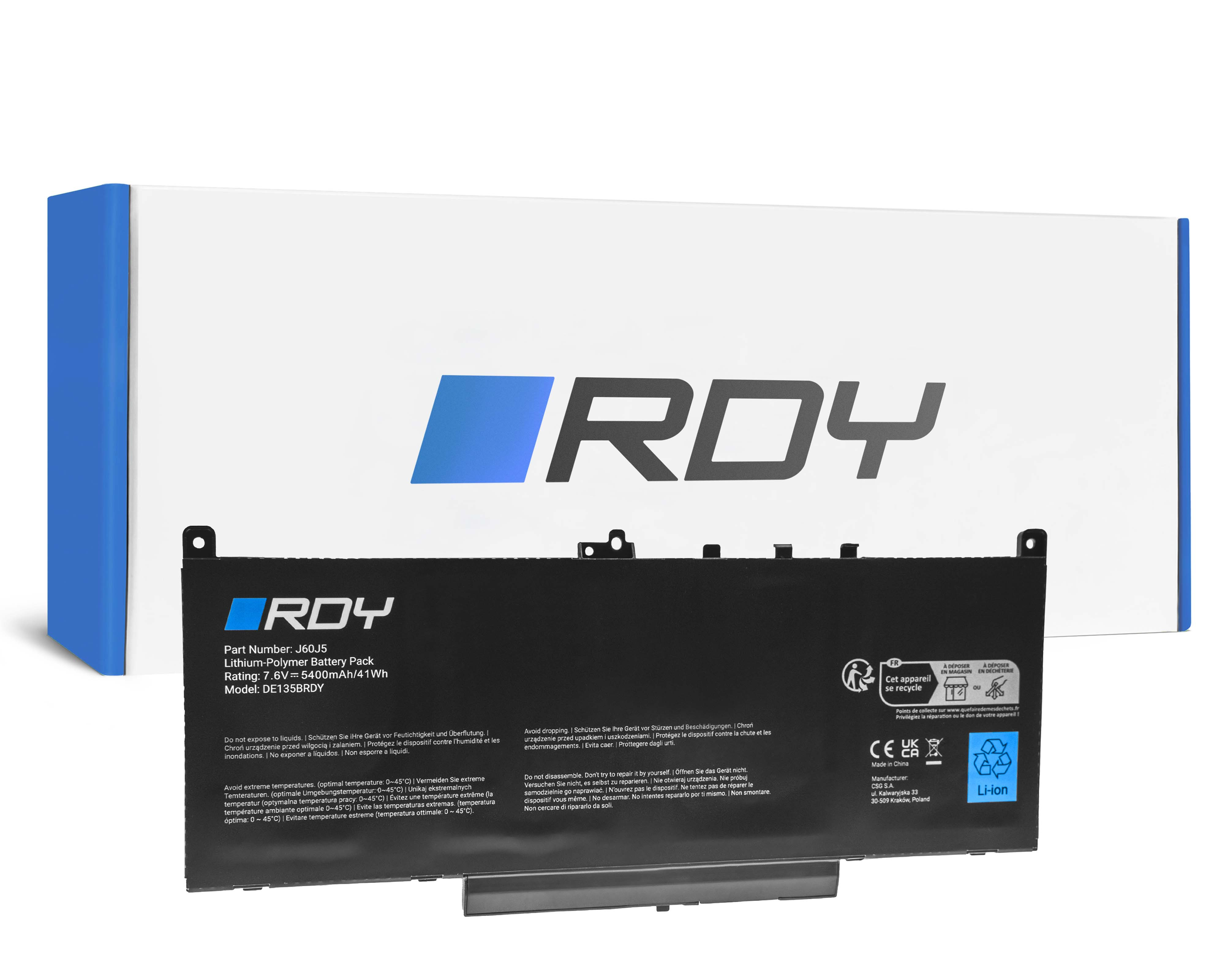 RDY Laptop Battery J60J5 for Dell Latitude E7270 E7470