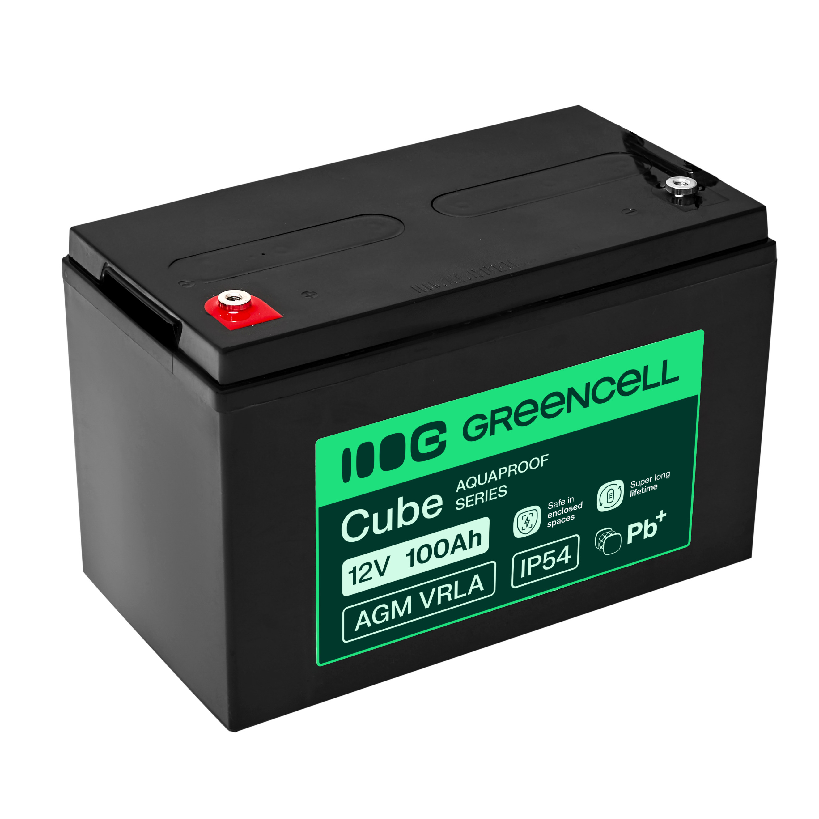 Greencell AGM VRLA 12V 100Ah maintenance-free battery for UPS, scales, camper (332x175x220mm)