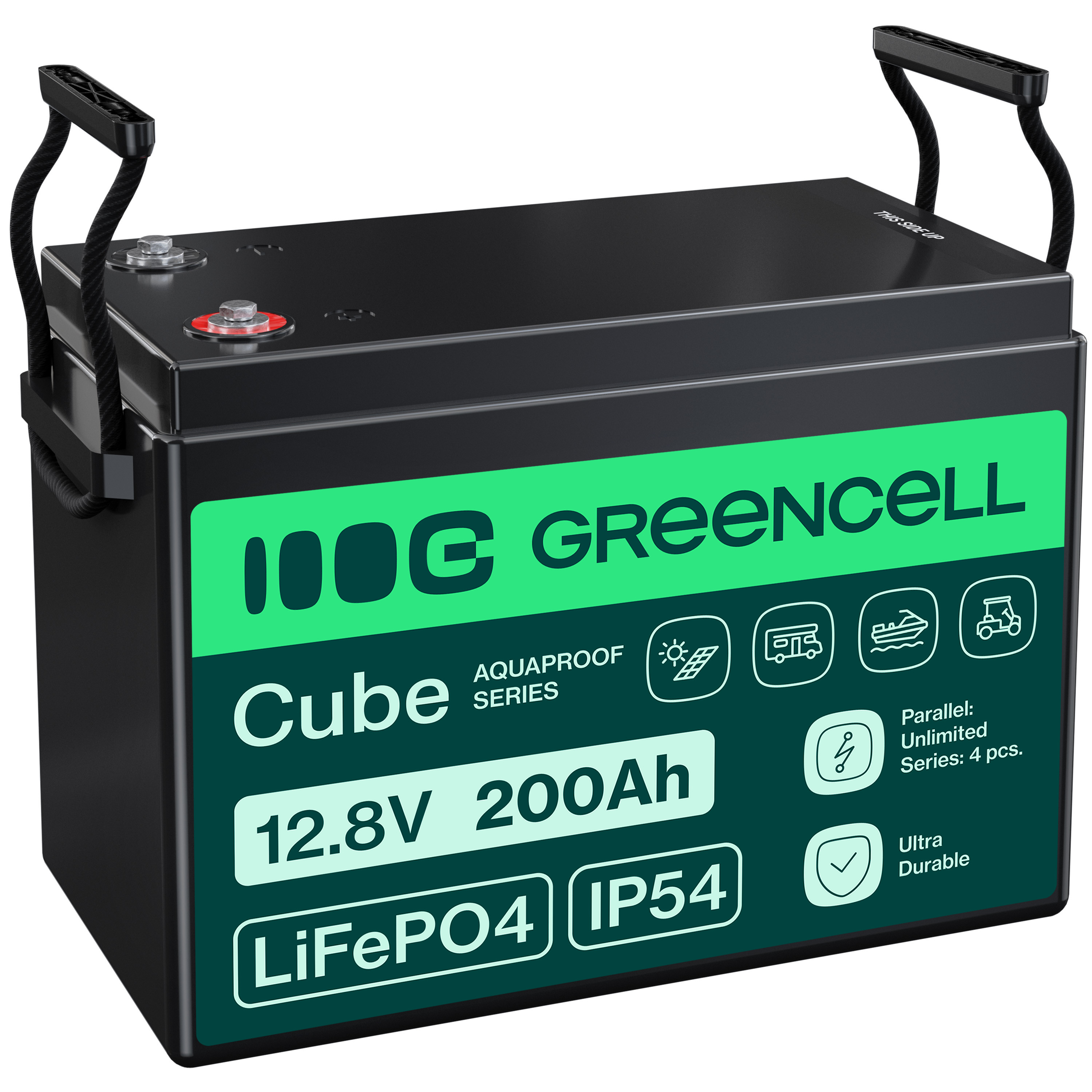 Battery Green Cell CUBE LiFePO4 200Ah 12.8V, LFPGC12V200AH