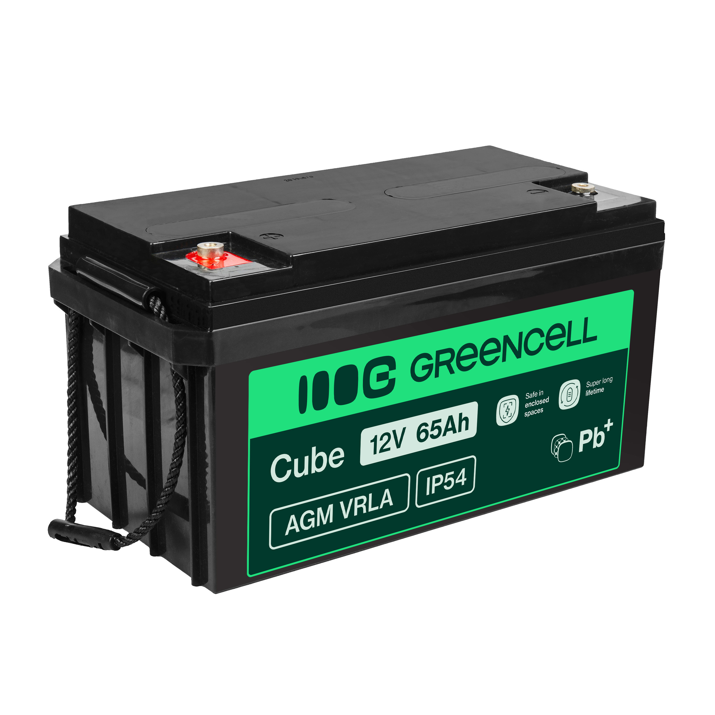 Green Cell AGM VRLA 12V 65Ah maintenance-free battery for camper, photovoltaics, solar panels, boats