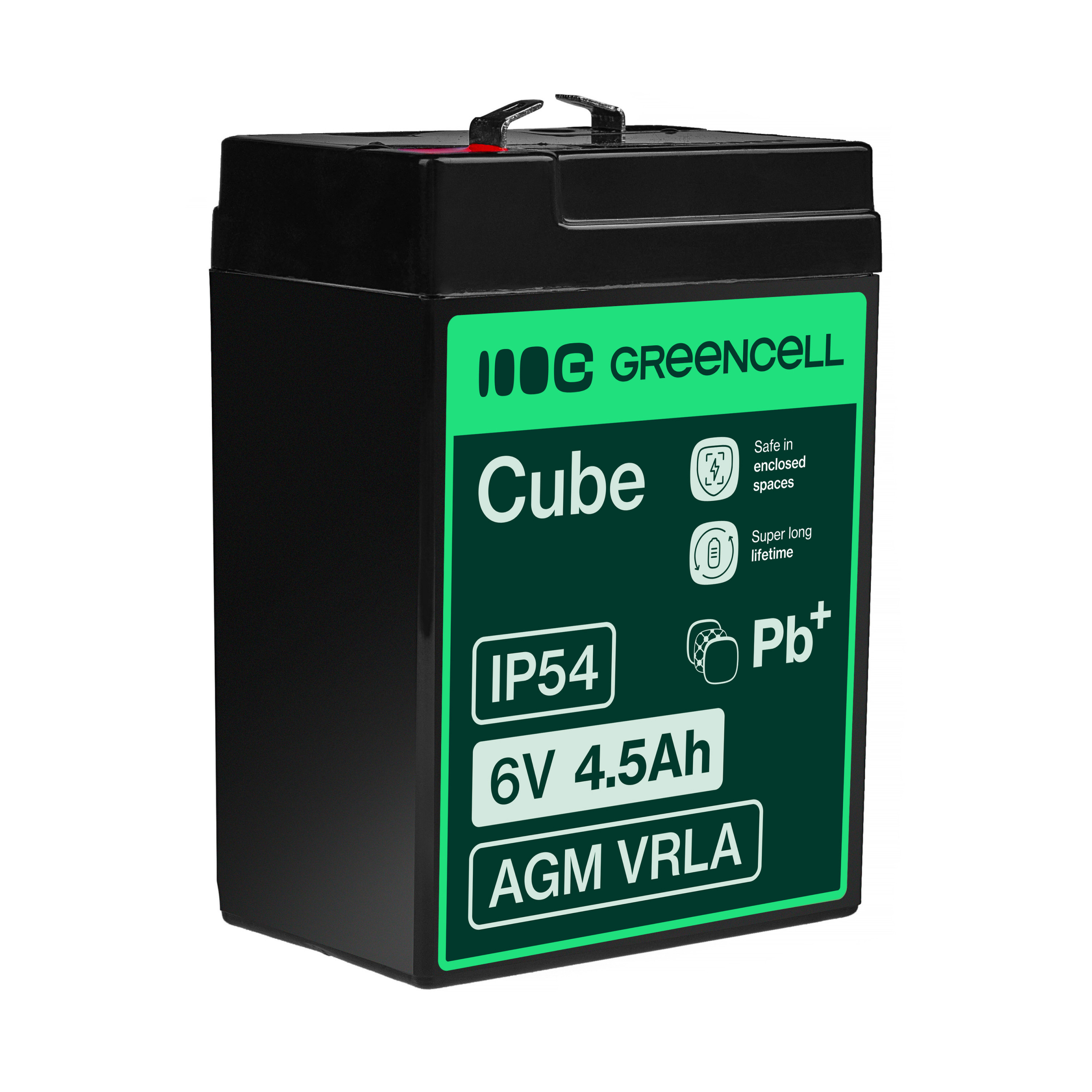 Green Cell AGM VRLA 6V 4.5Ah maintenance-free battery for the alarm system, cash register, toys