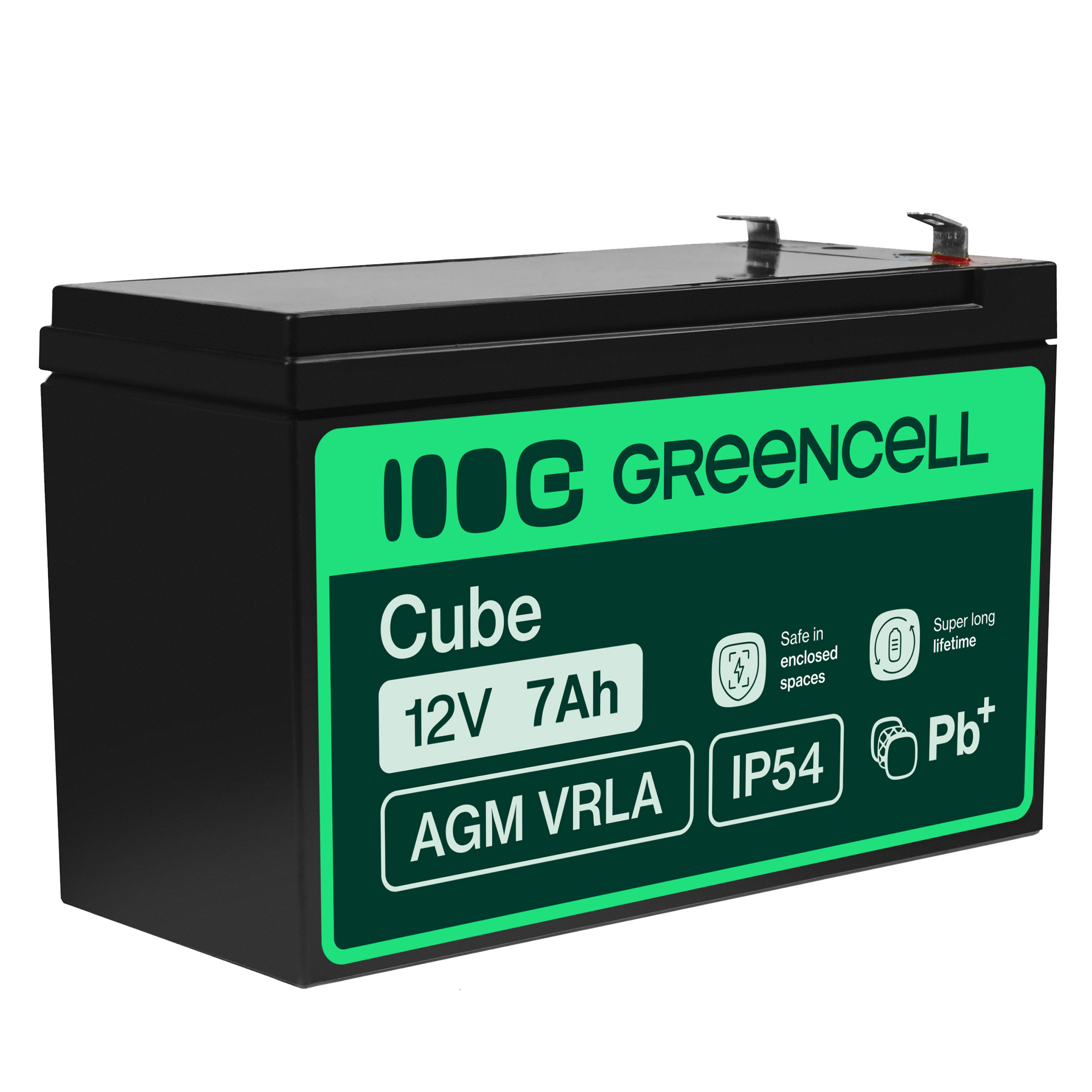 Green Cell AGM VRLA 12V 7Ah maintenance-free battery for UPS units