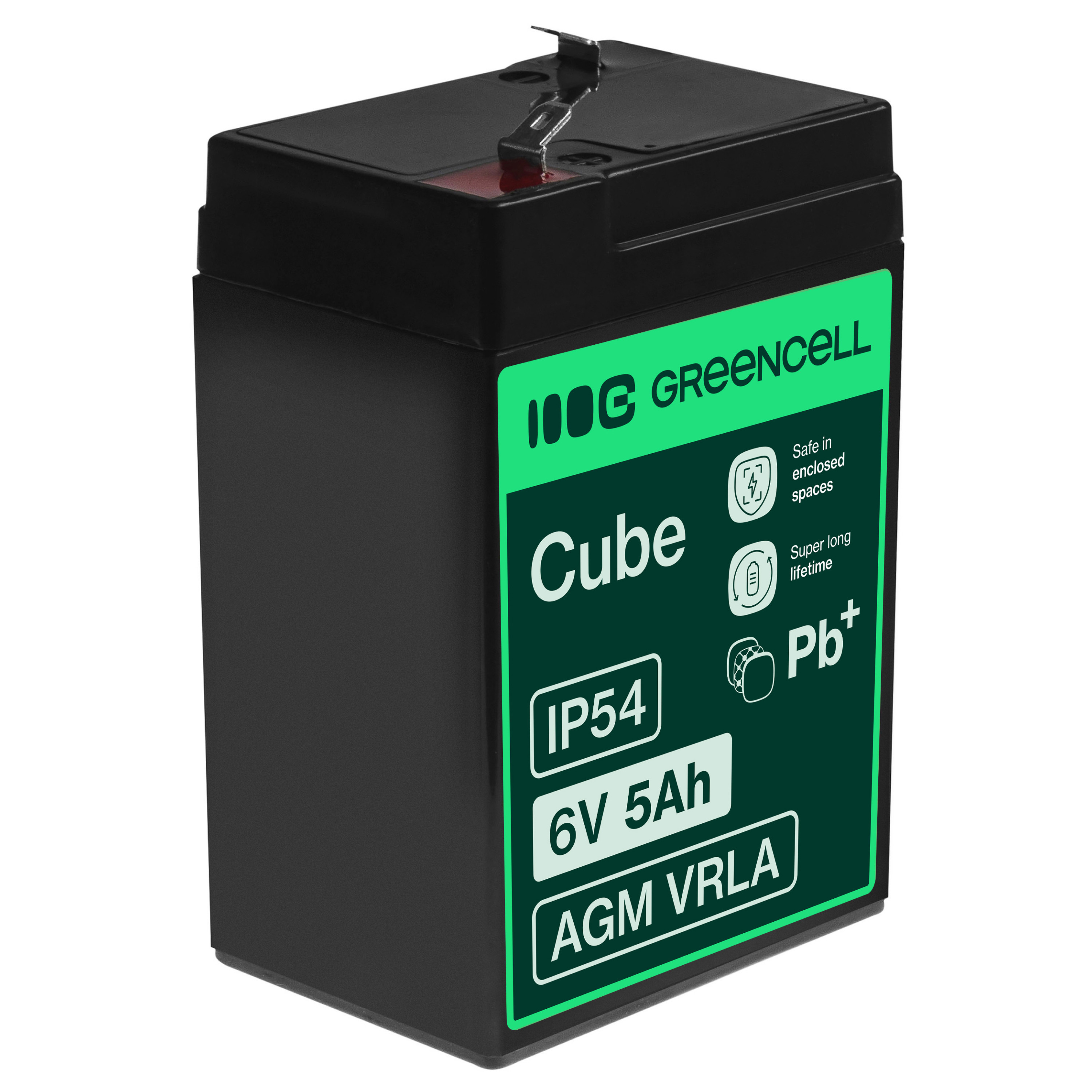 Green Cell AGM VRLA 6V 5Ah maintenance-free battery for the alarm system, cash register, toys