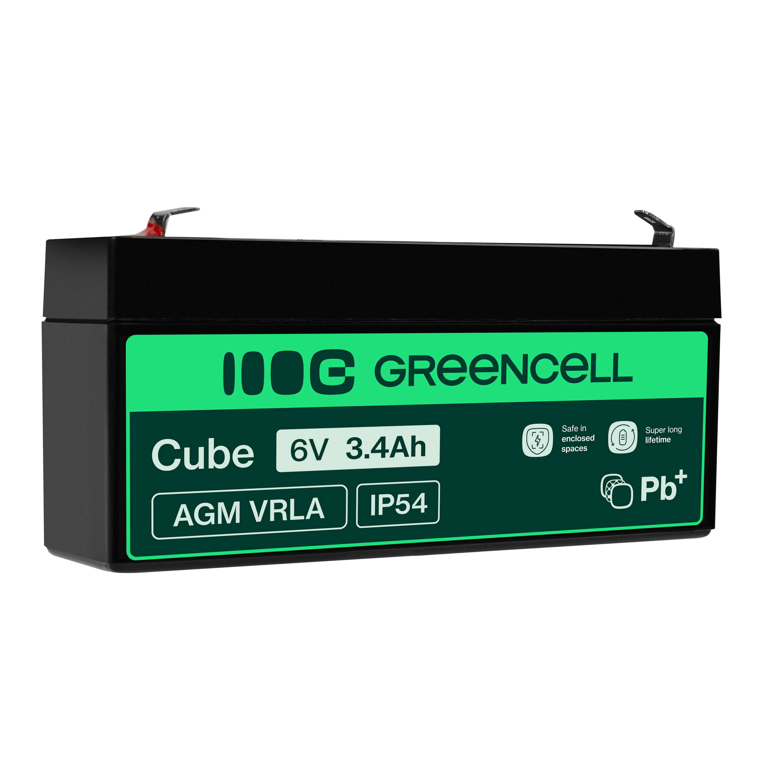 Green Cell AGM VRLA 6V 3.4Ah maintenance-free battery for the alarm system, cash register, toys
