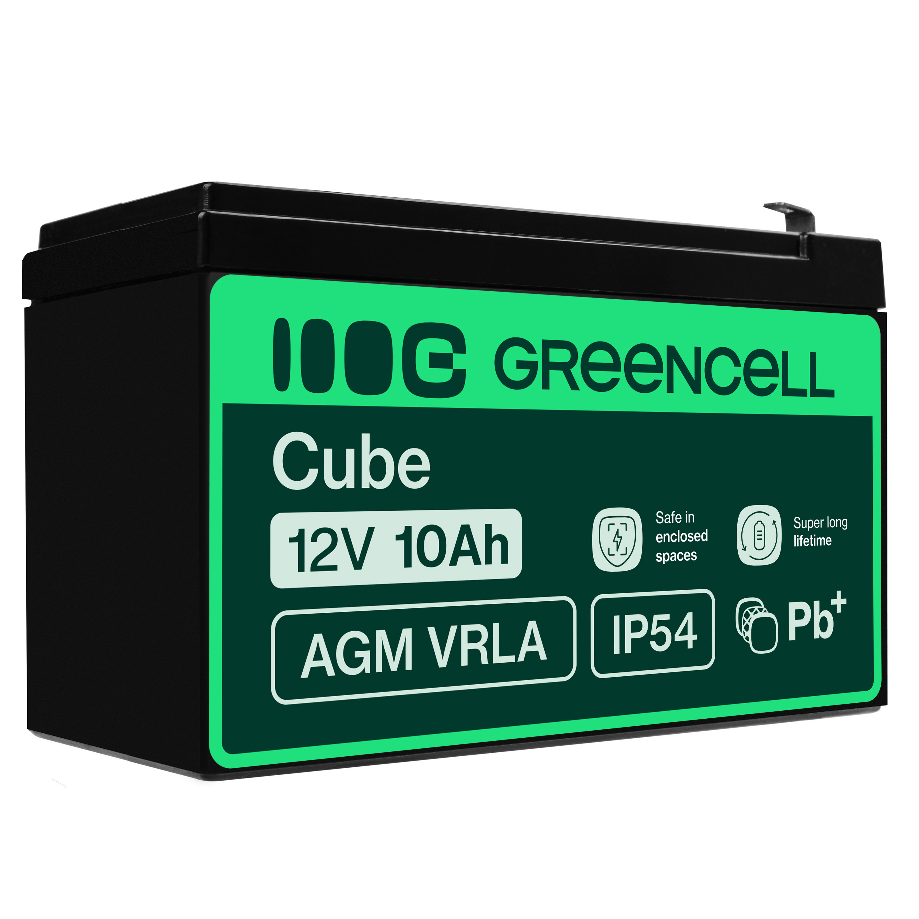 Green Cell AGM VRLA 12V 10Ah maintenance-free battery for UPS units