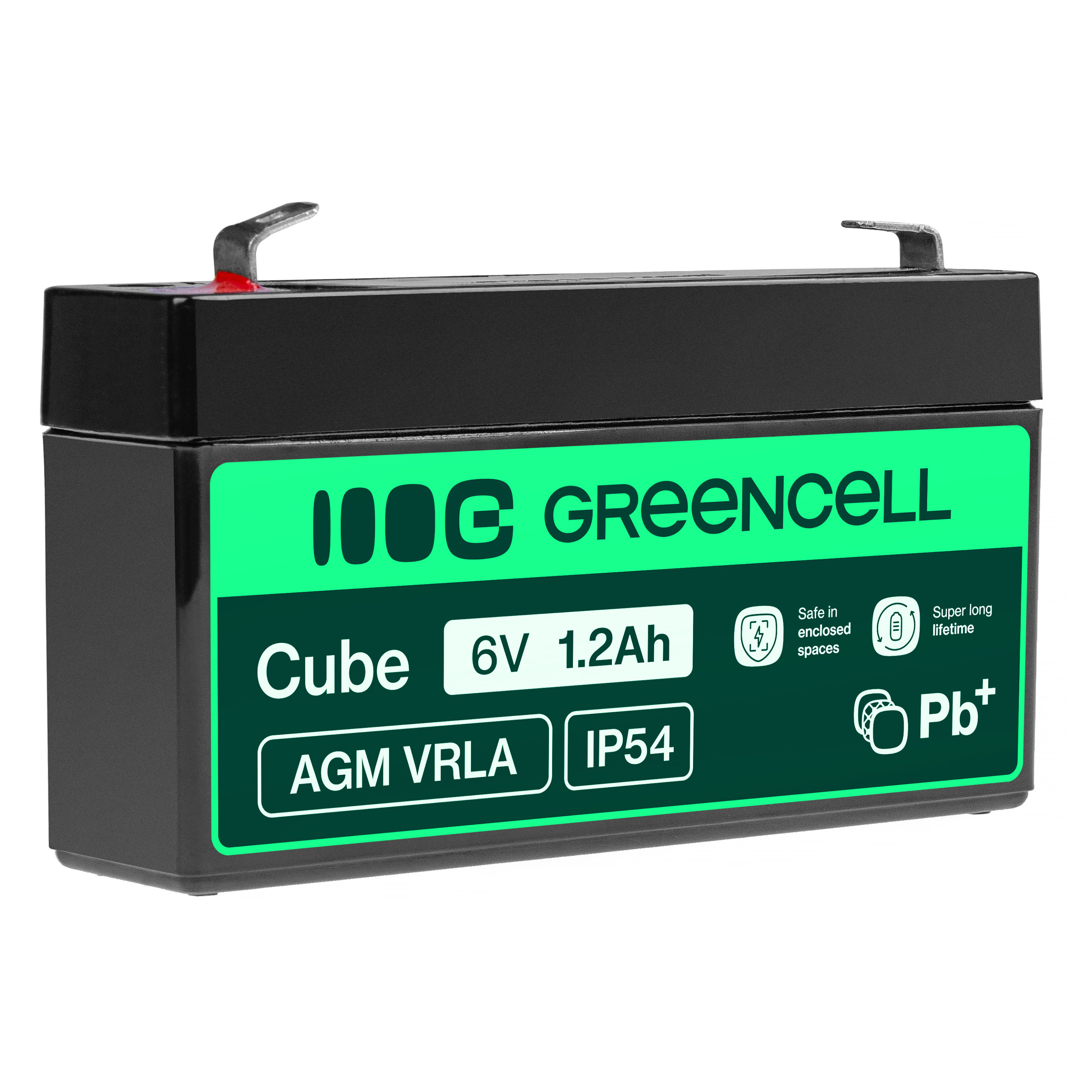 Green Cell AGM VRLA 6V 1.2Ah maintenance-free battery for the alarm system, cash register, toys